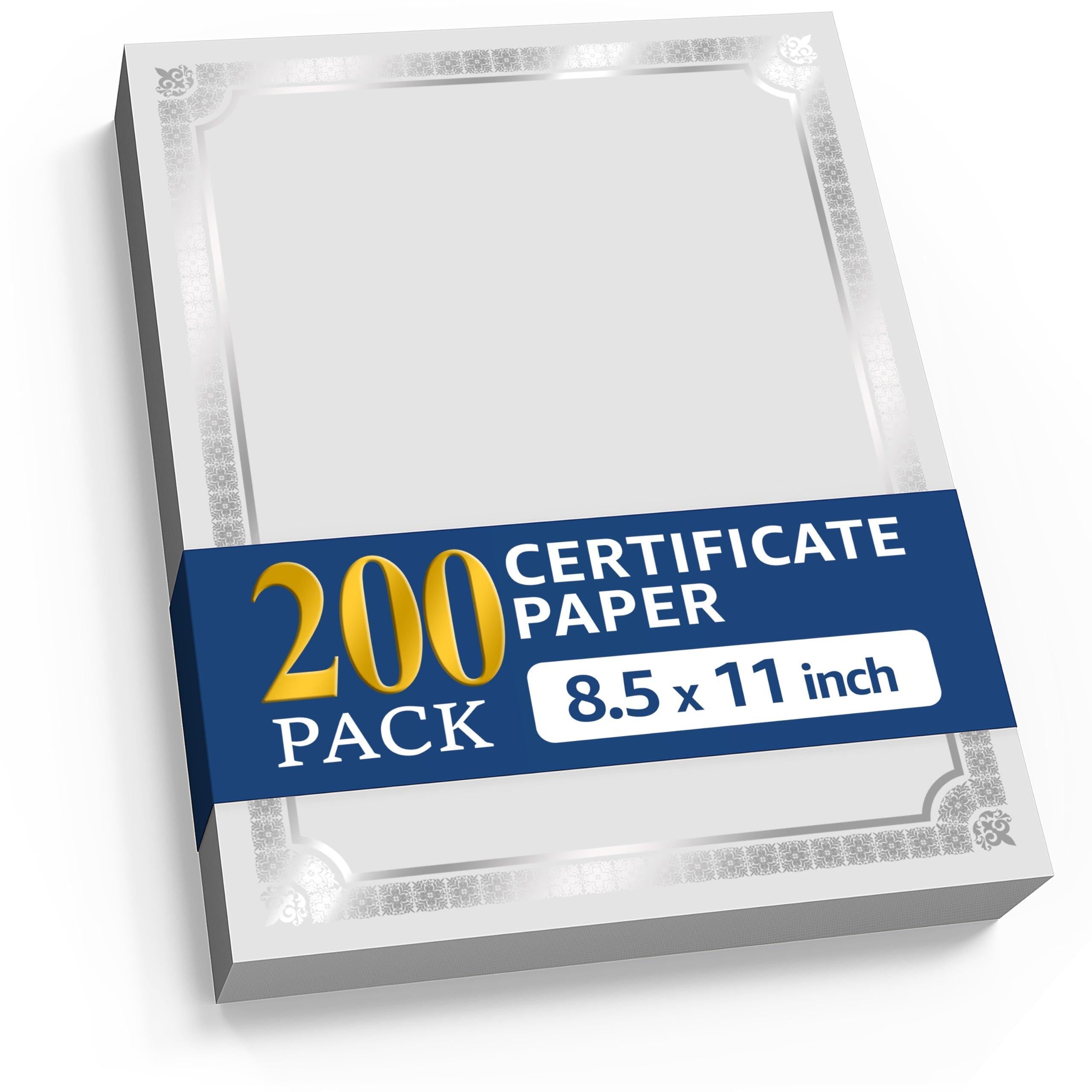 200 Certificate Paper 8.5 x 11 inch for Printing Blank Certificate Papers for Award Certificates & Diploma Paper Premium Silver Foil Award Papers Cardstock for Awards & Certificates Graduation 200 Certificate Paper 8.5 x 11 inch for Printing Blank Certificate Papers for Award Certificates & Diploma Paper Premium Silver Foil Award Papers Cardstock for Awards & Certificates Graduation