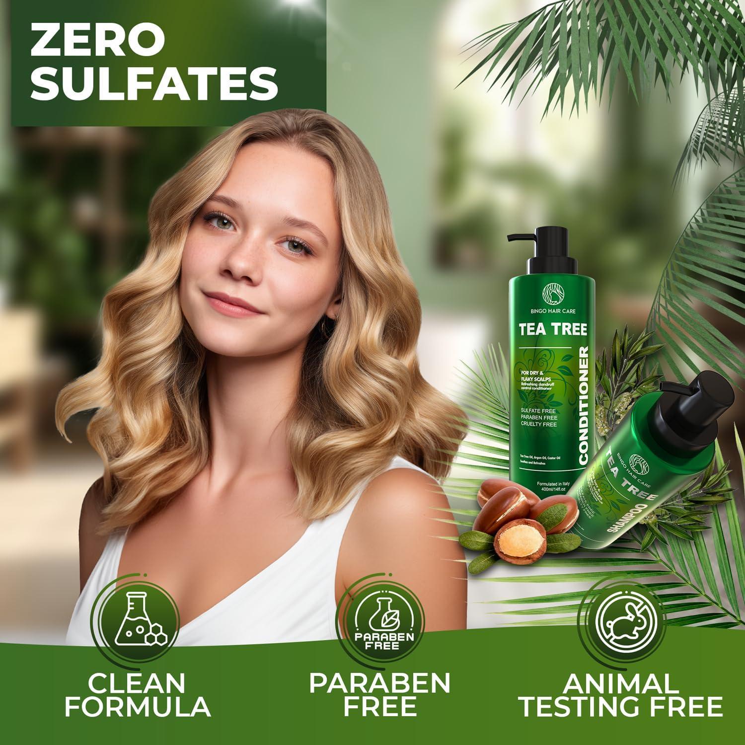 Tea Tree Shampoo and Conditioner Set Sulfate Free 14 Fl Oz Set of 2 Anti Dandruff Hair Care for Men and Women Cleansing Formula for Itchy Scalp and Oil Control Tea Tree Shampoo and Conditioner Set Sulfate Free 14 Fl Oz Set of 2 Anti Dandruff Hair Care for Men and Women Cleansing Formula for Itchy Scalp and Oil Control