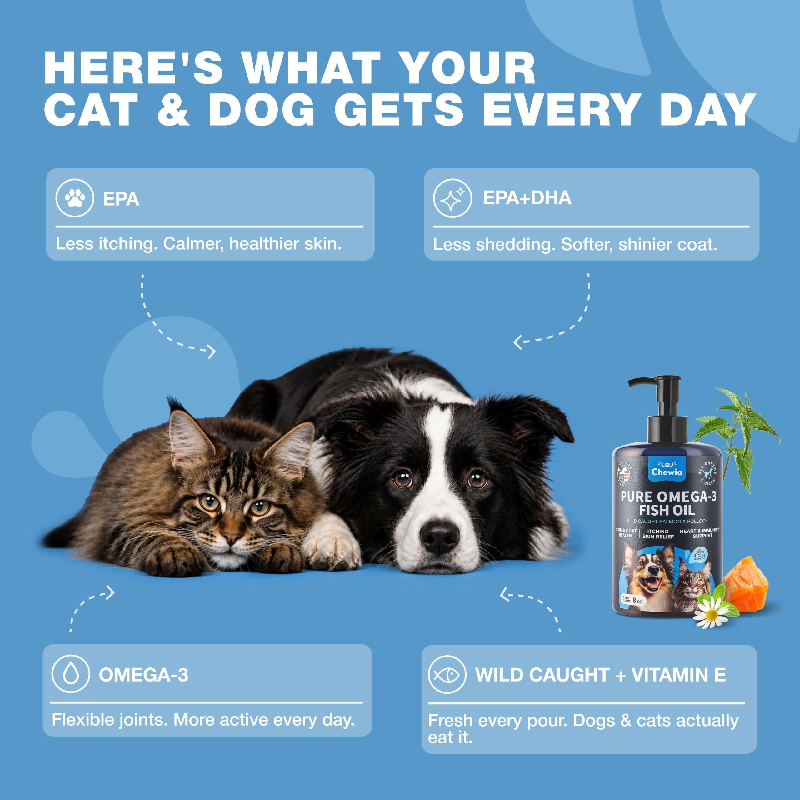 Omega 3 Fish Oil for Dogs and Cats Healthy Skin and Coat Support Supplement Omega 3 6 9 EPA DHA Fatty Acids Itchy Skin, Shedding, Immunity, Joint Wild Caught Salmon and Pollock Food Topper Omega 3 Fish Oil for Dogs and Cats Healthy Skin and Coat Support Supplement Omega 3 6 9 EPA DHA Fatty Acids Itchy Skin, Shedding, Immunity, Joint Wild Caught Salmon and Pollock Food Topper