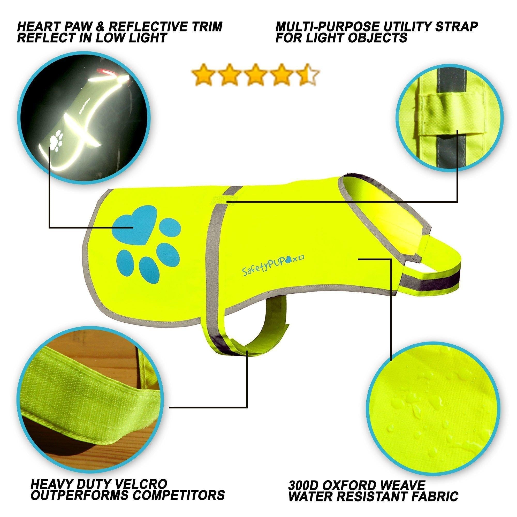 Reflective Dog Safety Vest Hi-Vis XL Size Neon Yellow Reflective Dog Safety Vest Hi-Vis XL Size Neon Yellow