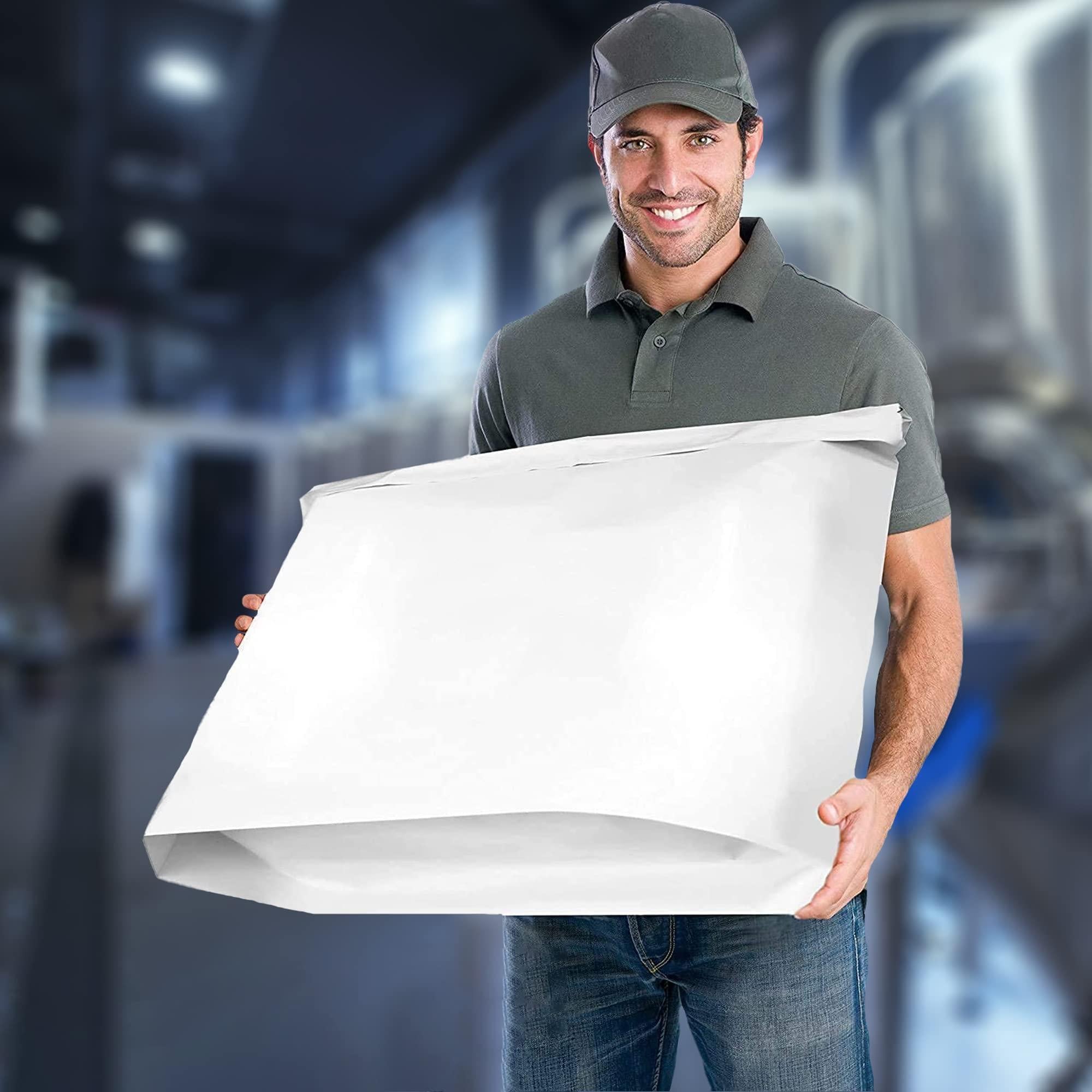 White Gusseted Poly Mailers 24 x 21 x 6 Inch Pack of 25 Poly Shipping Envelopes for Clothing 2.5 Mil. Plastic Shipping Bags Self Seal. Mailing Packages White Gusseted Poly Mailers 24 x 21 x 6 Inch Pack of 25 Poly Shipping Envelopes for Clothing 2.5 Mil. Plastic Shipping Bags Self Seal. Mailing Packages