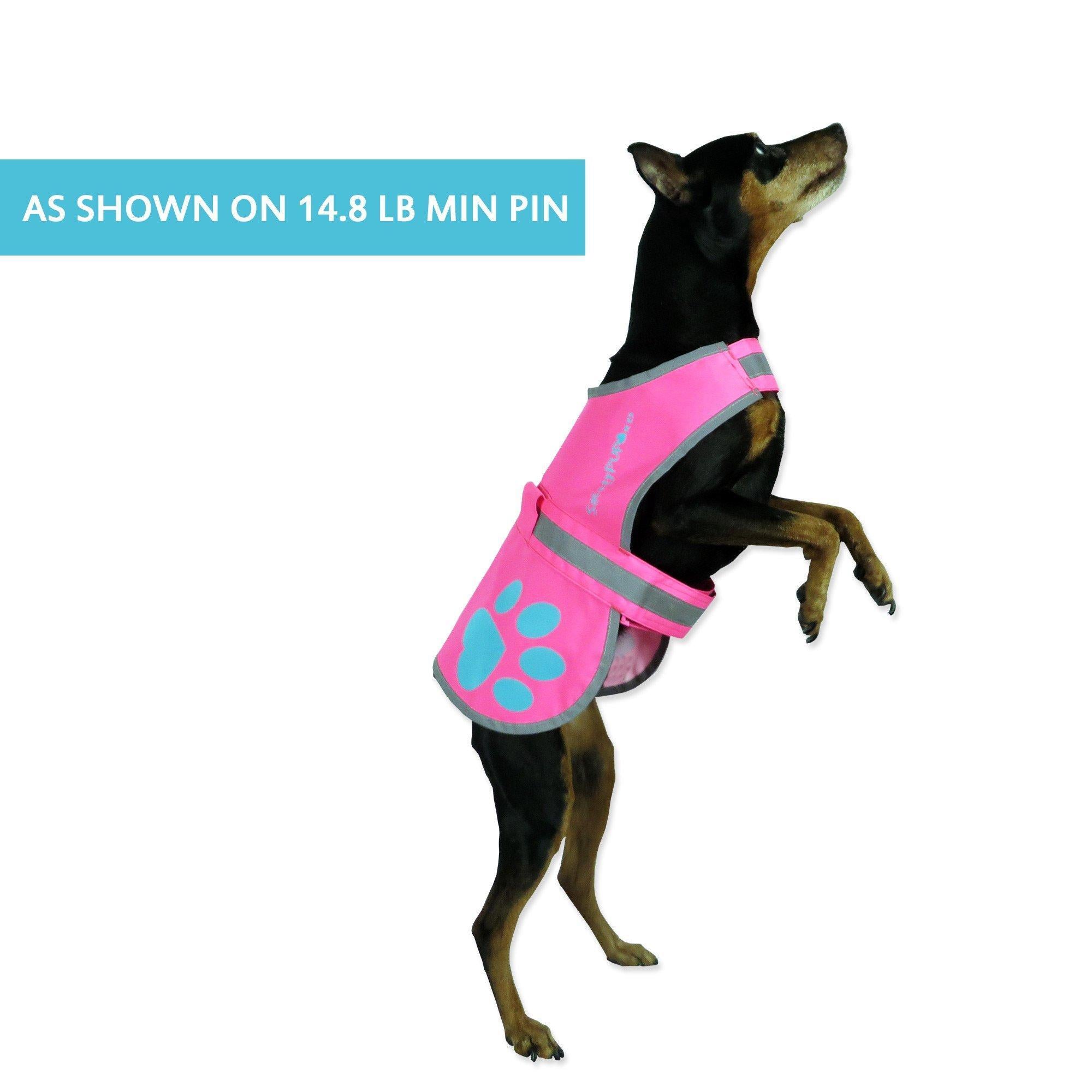 Reflective Dog Vest Hi-Vis XS Size 22.5 in Chest x 15 in Neck Pink Reflective Dog Vest Hi-Vis XS Size 22.5 in Chest x 15 in Neck Pink