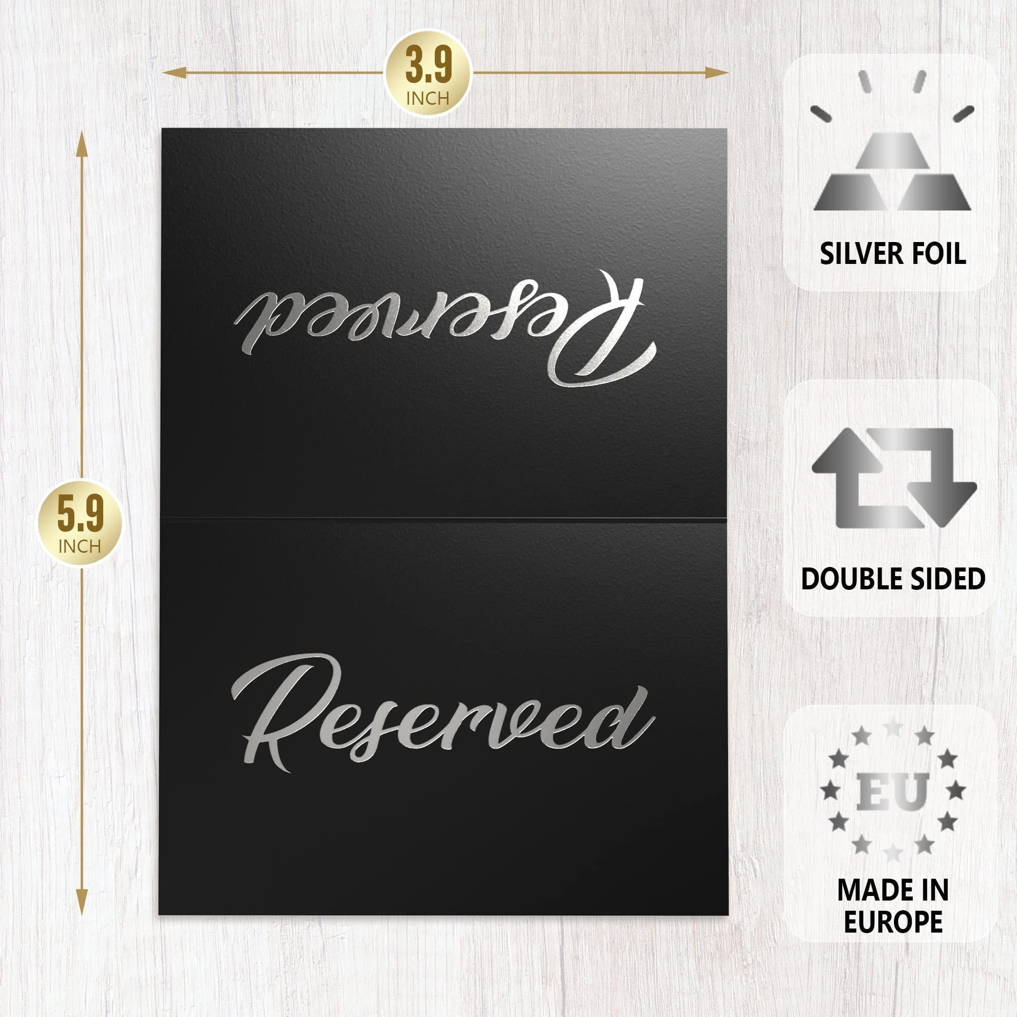 10 Pack Black Reserved Table Signs for Wedding Silver Foil Reserved Seating Signs for Wedding Chairs Church Pews Double Sided Cardstock Reserved Signs for Tables Table Tent Reservation Cards 10 Pack Black Reserved Table Signs for Wedding Silver Foil Reserved Seating Signs for Wedding Chairs Church Pews Double Sided Cardstock Reserved Signs for Tables Table Tent Reservation Cards