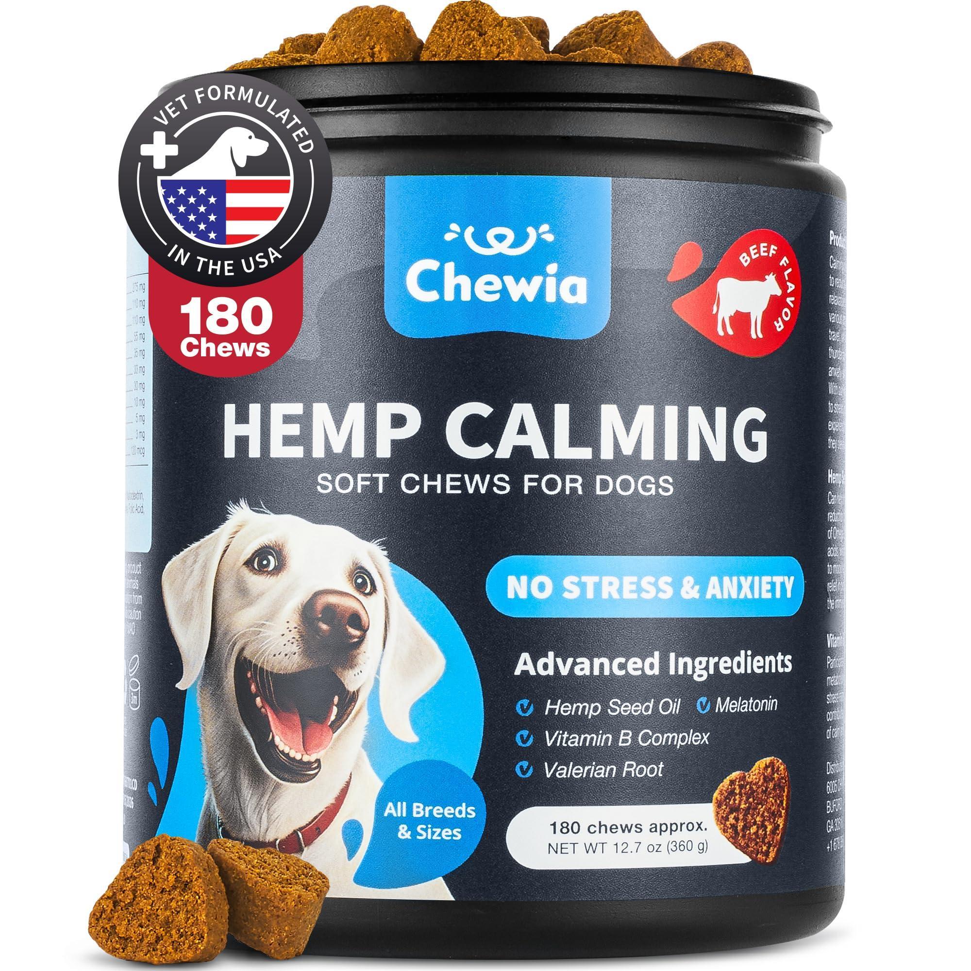 Hemp Calming Chews for Dogs Anxiety Relief L-Theanine & Chamomile Hemp Calming Chews for Dogs Anxiety Relief L-Theanine & Chamomile