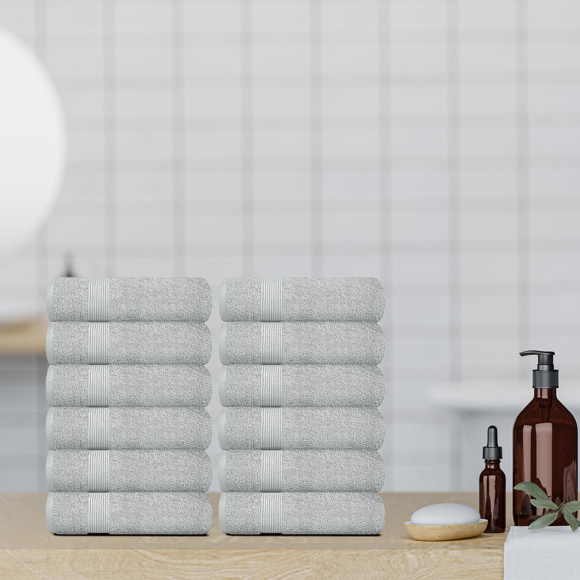 Resort Collection Soft Washcloth Face Body Towel Set 12x12 inch 12 Pack Grey Resort Collection Soft Washcloth Face Body Towel Set 12x12 inch 12 Pack Grey