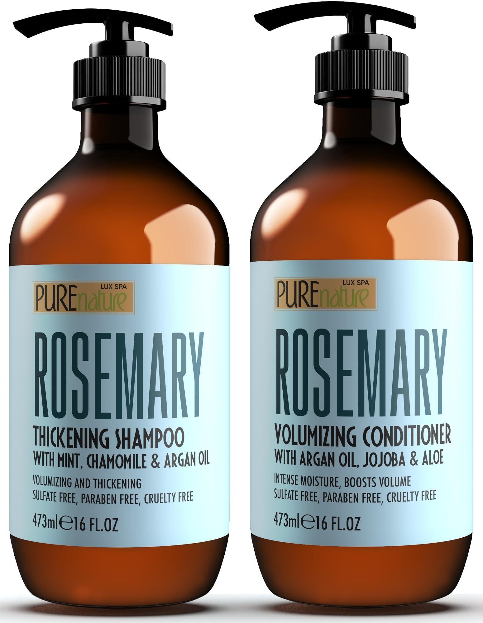 Rosemary Shampoo and Conditioner Set 16 Fl Oz Set of 2 Sulfate Free Formula with Mint Volumizing Products and Thickening Care for Thinning Hair Women and Men Rosemary Shampoo and Conditioner Set 16 Fl Oz Set of 2 Sulfate Free Formula with Mint Volumizing Products and Thickening Care for Thinning Hair Women and Men