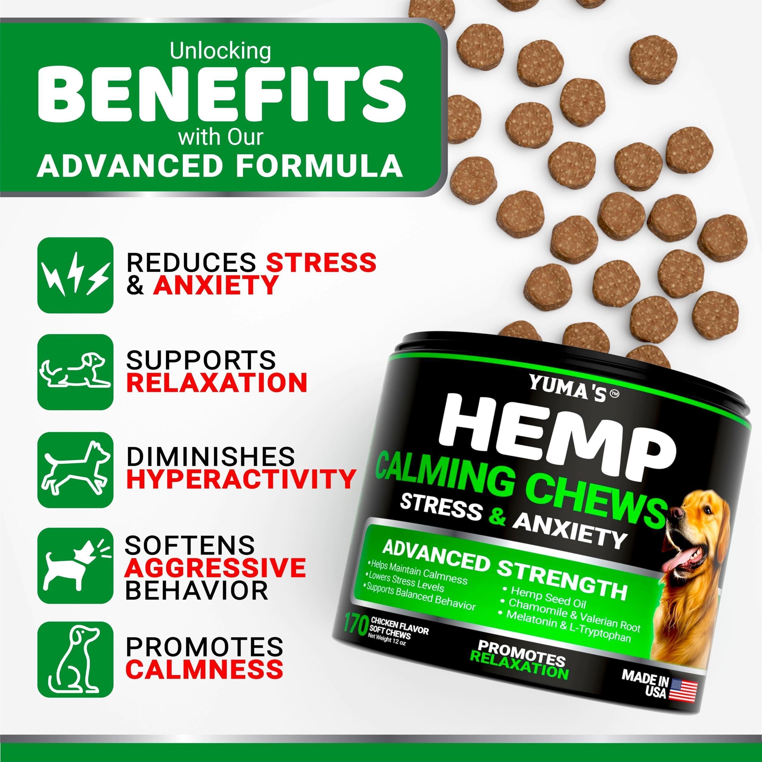 Hemp Calming Chews for Dogs 170 Count Chicken Flavor Hemp Calming Chews for Dogs 170 Count Chicken Flavor