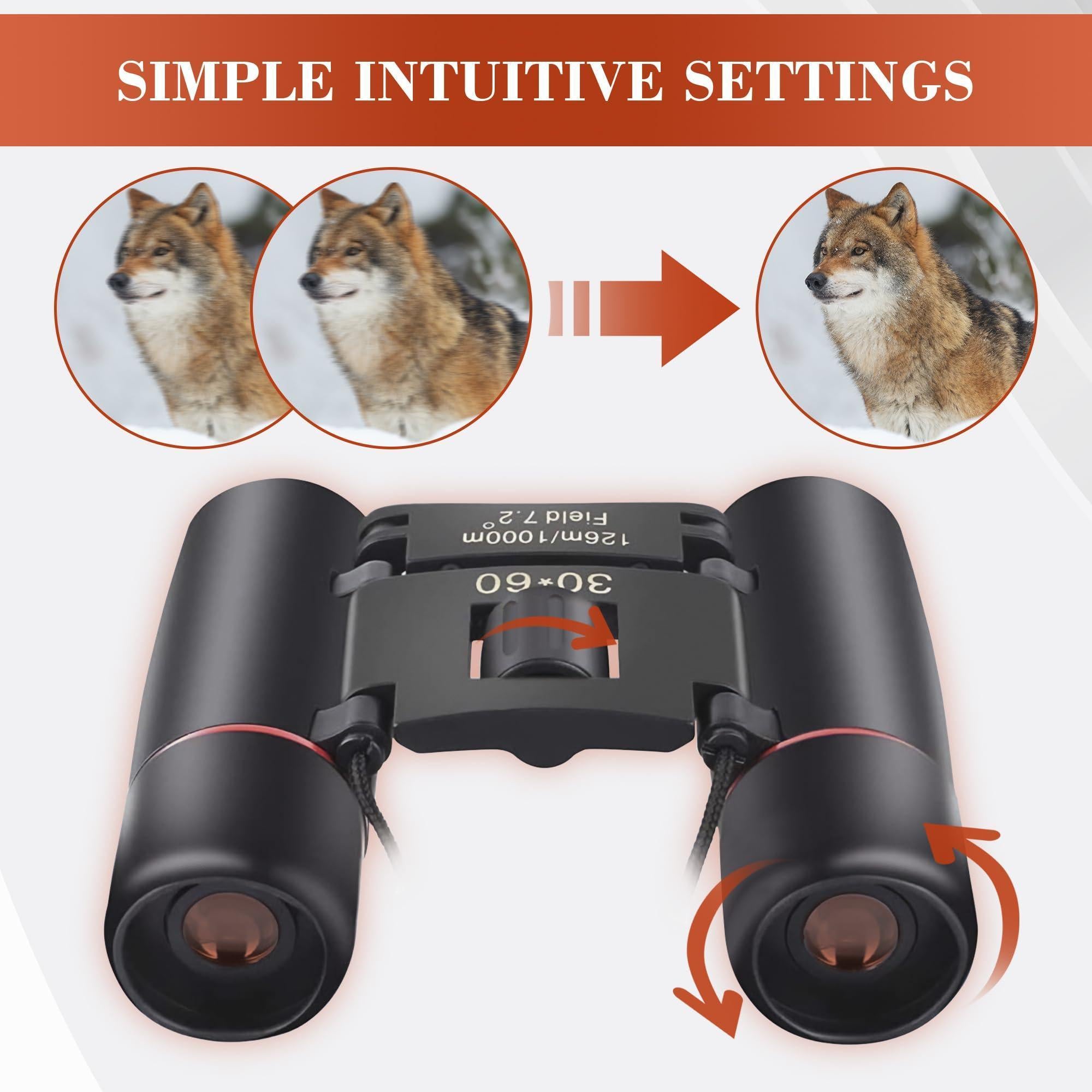 Travel Binoculars 30x60 Wide Field of View Storage Bag for Bird Watching Travel Binoculars 30x60 Wide Field of View Storage Bag for Bird Watching