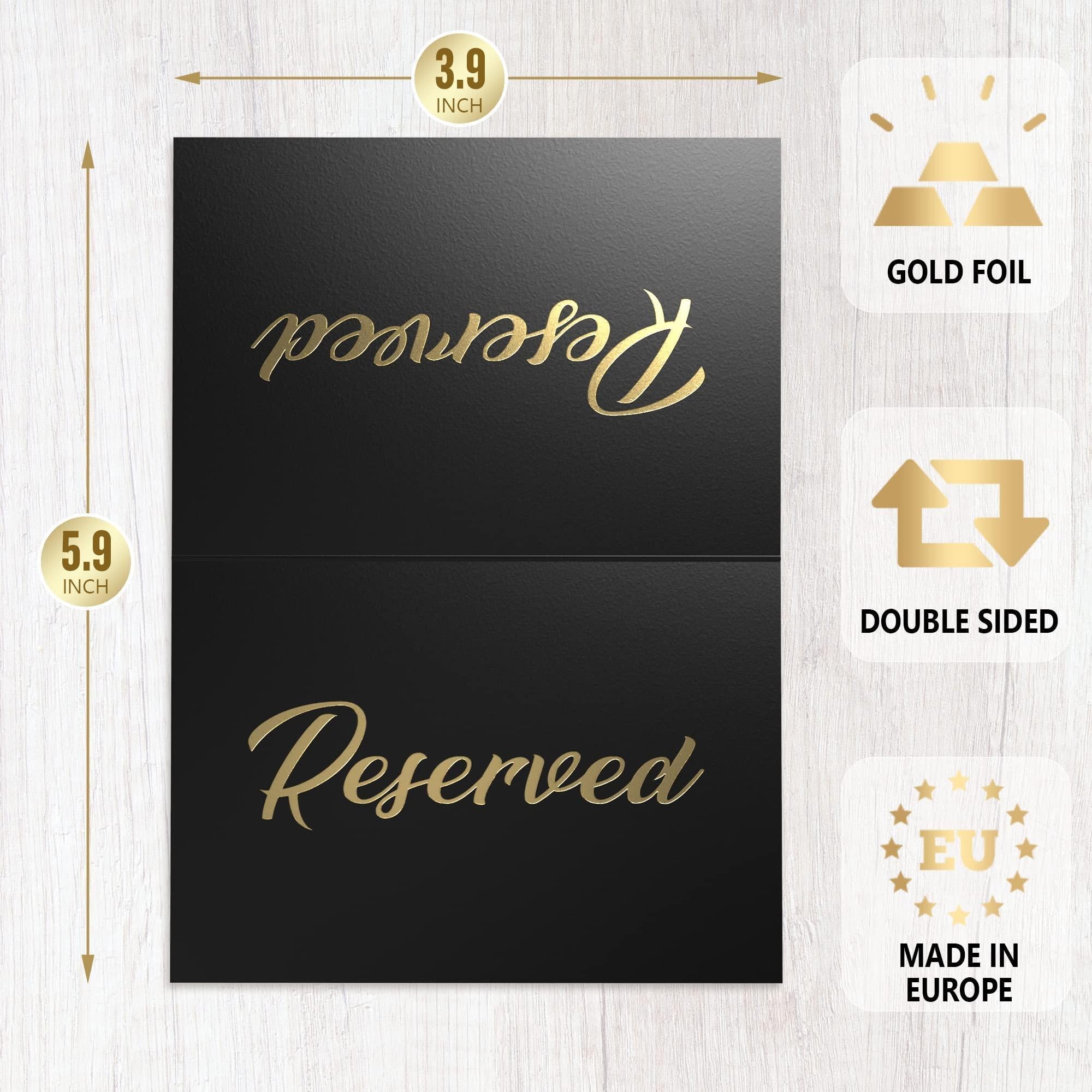 10 Pack Black Reserved Table Signs for Wedding Gold Foil Reserved Seating Signs for Wedding Chairs Church Pews Double Sided Cardstock Reserved Signs for Tables Table Tent Reservation Cards 10 Pack Black Reserved Table Signs for Wedding Gold Foil Reserved Seating Signs for Wedding Chairs Church Pews Double Sided Cardstock Reserved Signs for Tables Table Tent Reservation Cards