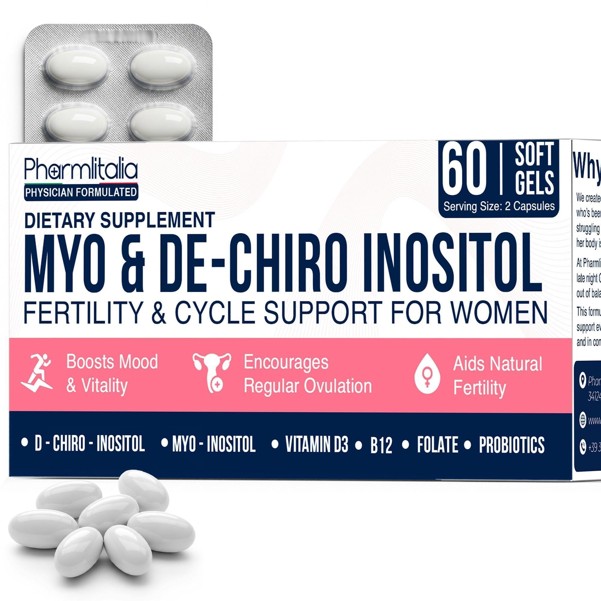 Myo Inositol D Chiro Inositol Supplement for Women Hormone Balance Healthy Ovarian Support 40:1 Myo Inositol Blend with Folate Vitamin D3 B12 & 20 Billion CFU Probiotics 60 Capsules Myo Inositol D Chiro Inositol Supplement for Women Hormone Balance Healthy Ovarian Support 40:1 Myo Inositol Blend with Folate Vitamin D3 B12 & 20 Billion CFU Probiotics 60 Capsules