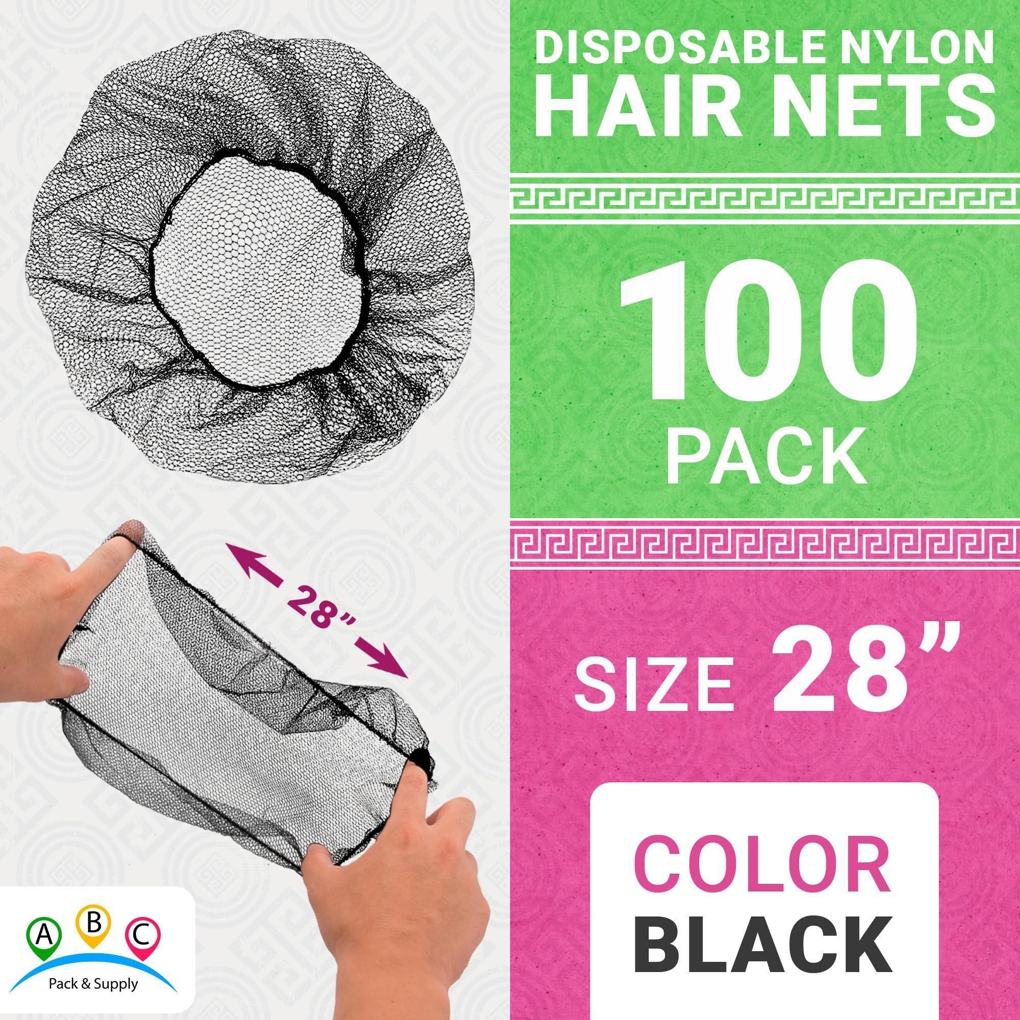 Black Disposable Hair Net 28 Inch 100 Pack Micro Nylon Bouffant Hair Nets. Bouffant Caps Disposable with Elastic Edge Stretchable Hairnets for Foodservice Industrial Use Black Disposable Hair Net 28 Inch 100 Pack Micro Nylon Bouffant Hair Nets. Bouffant Caps Disposable with Elastic Edge Stretchable Hairnets for Foodservice Industrial Use