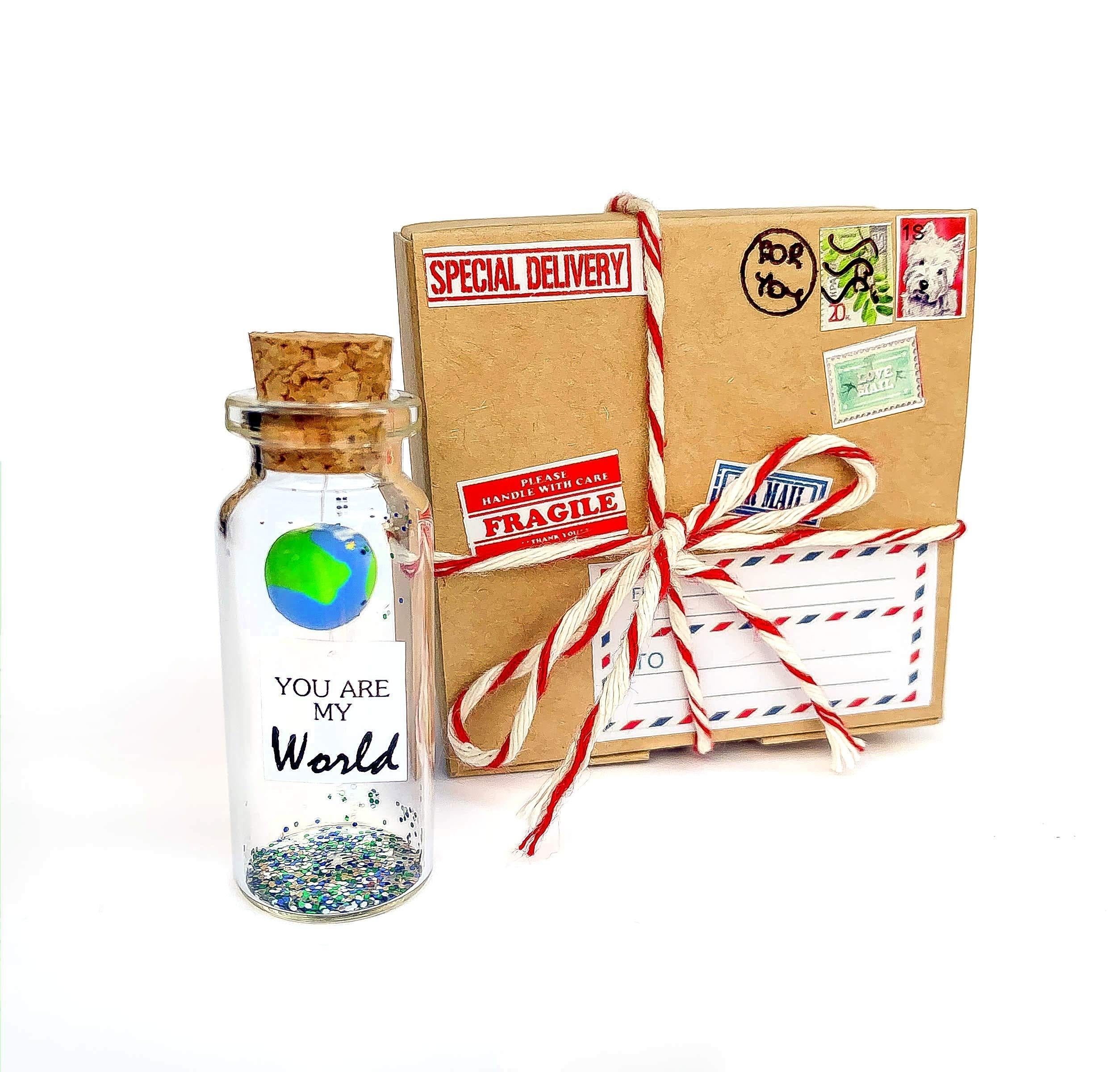 Cute Girlfriend and Boyfriend Gifts Personalized Anniversary Present for Her Him Custom Birthday Gift Idea for Women Men (You Are My World in Craft Gift Box) Cute Girlfriend and Boyfriend Gifts Personalized Anniversary Present for Her Him Custom Birthday Gift Idea for Women Men (You Are My World in Craft Gift Box)