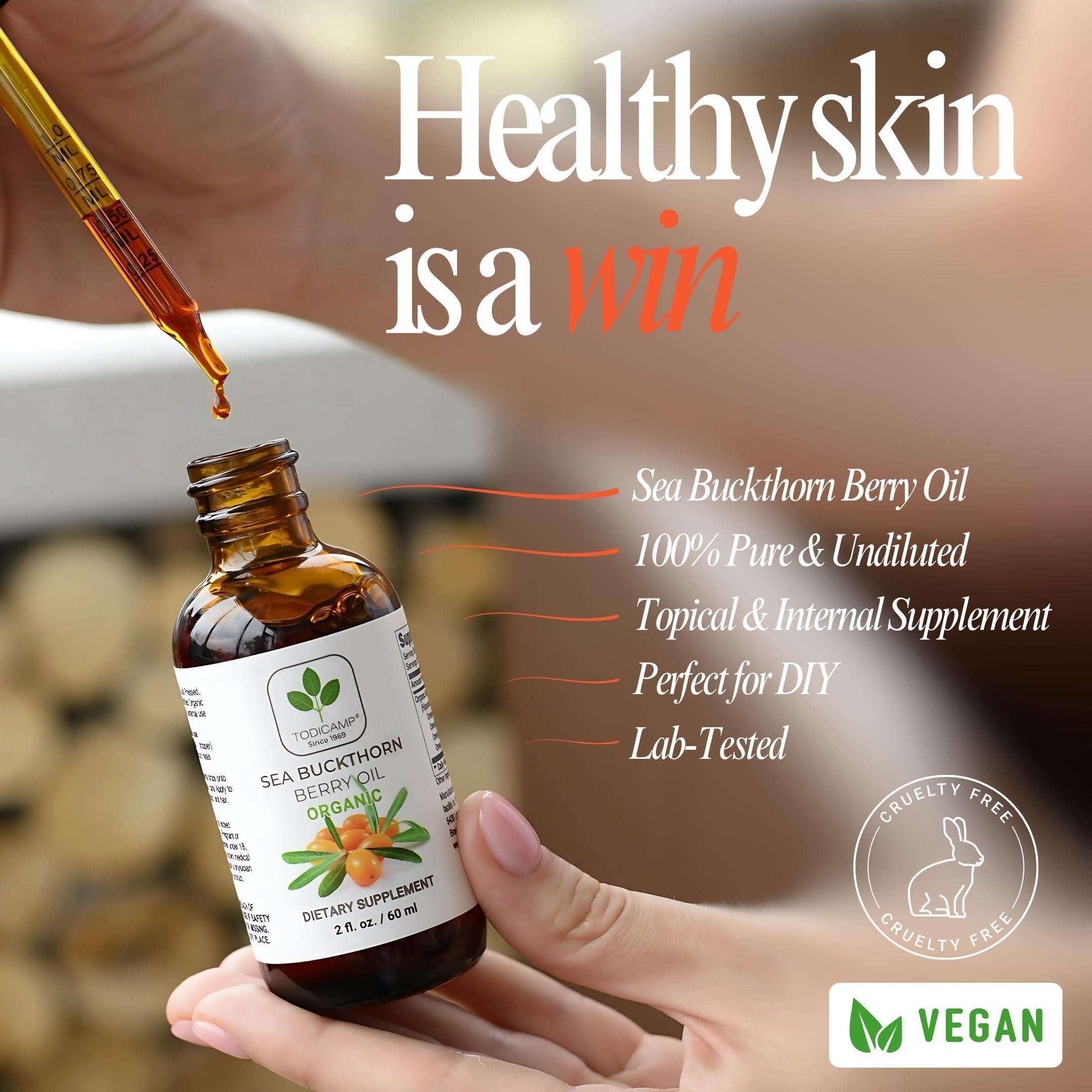 Organic Sea Buckthorn Oil 1 fl oz Cold Pressed Sea Buckthorn Berry Oil Seabuckthorn for Face Hair Body & Supplement Organic Sea Buckthorn Oil 1 fl oz Cold Pressed Sea Buckthorn Berry Oil Seabuckthorn for Face Hair Body & Supplement