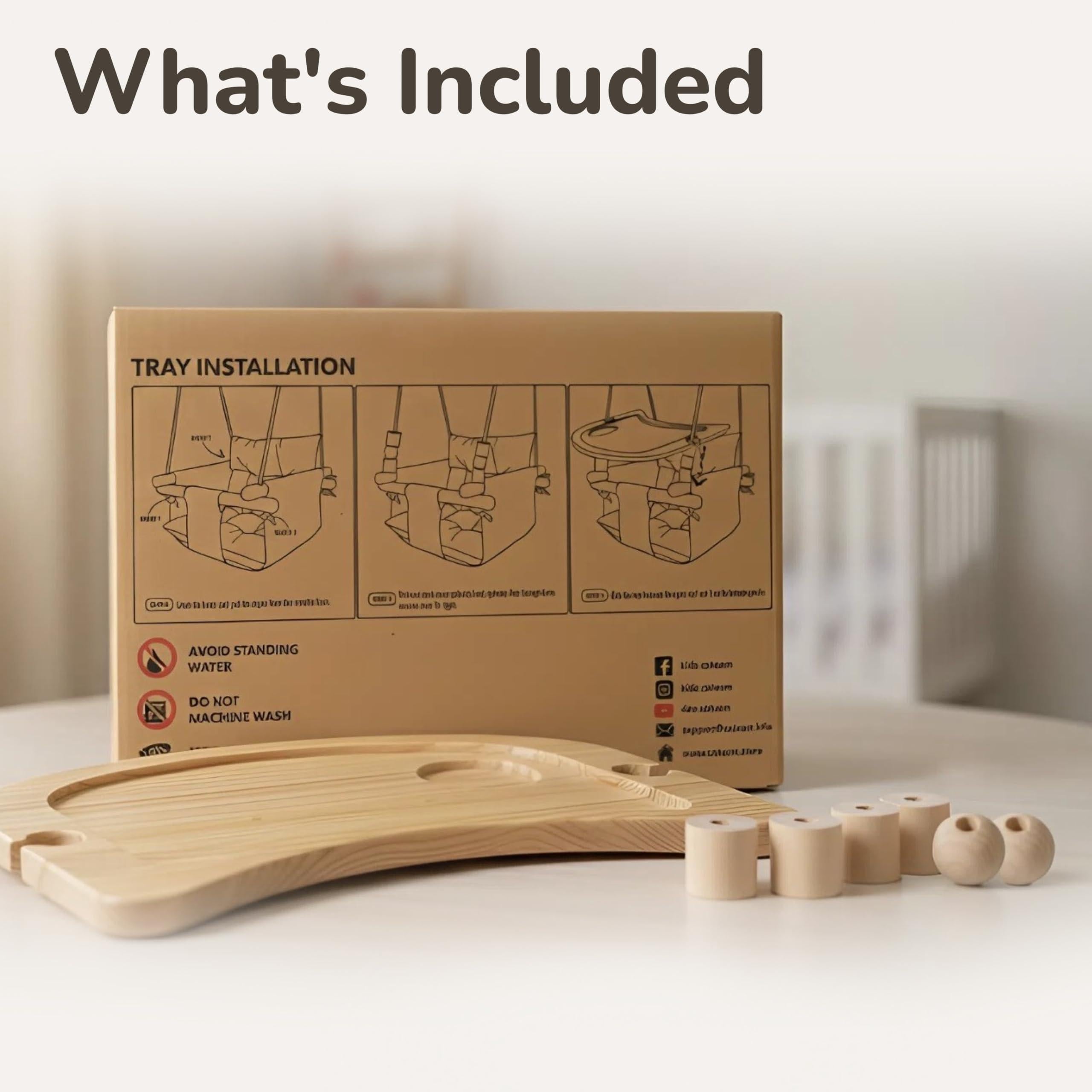 Wooden Tray for Canvas Baby Swing Hanging Chair Accessory Natural Wood Montessori Play Table for Babies & Toddlers Detachable Safety Design for Indoor Canvas Toddler Swing Wooden Tray for Canvas Baby Swing Hanging Chair Accessory Natural Wood Montessori Play Table for Babies & Toddlers Detachable Safety Design for Indoor Canvas Toddler Swing