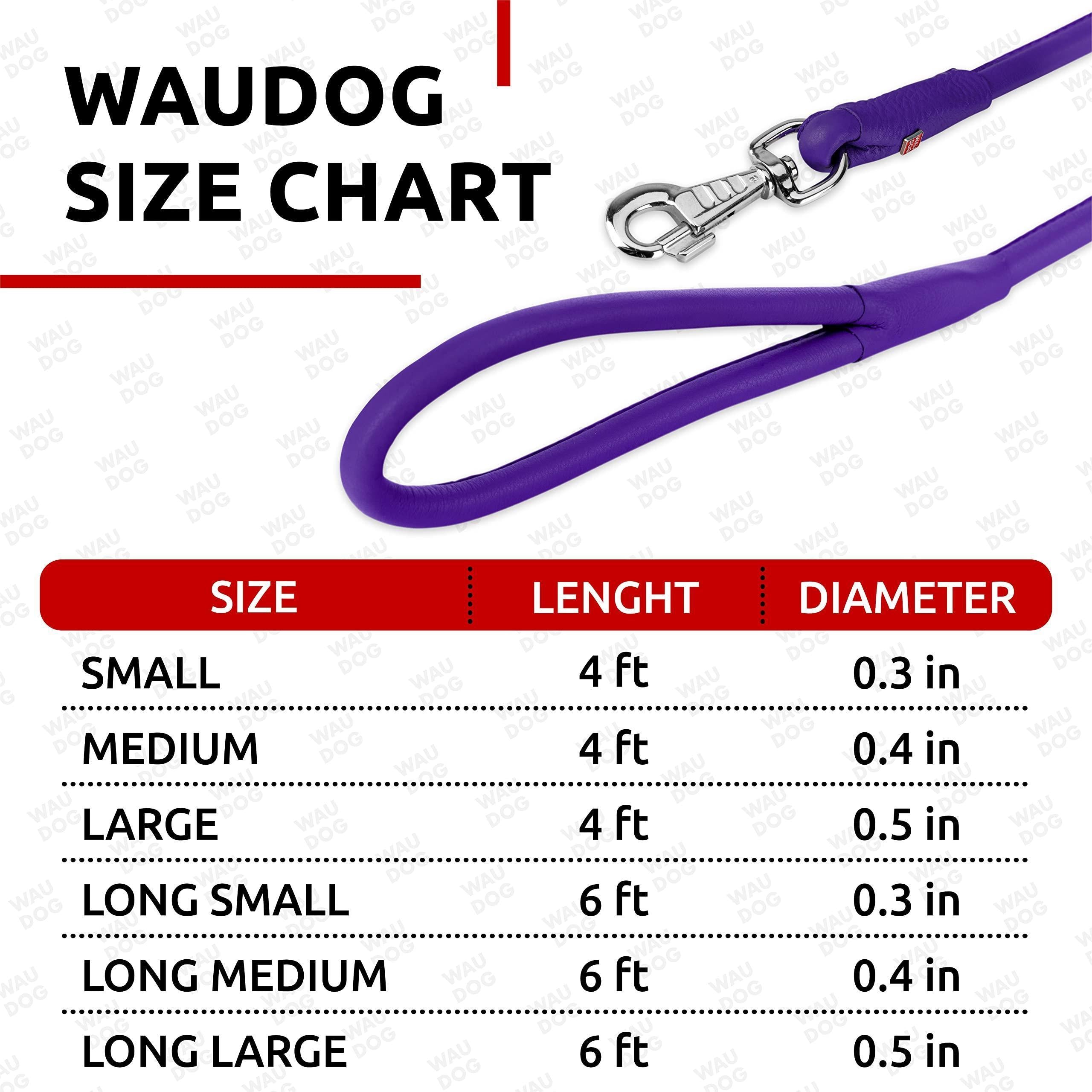 Rolled Leather Dog Leash 4 ft x 0.4 in All Sizes Purple Rolled Leather Dog Leash 4 ft x 0.4 in All Sizes Purple