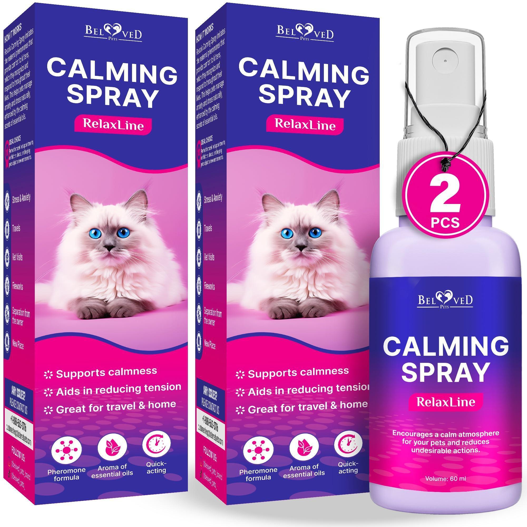 Calming Pheromone & Scratch-Repellent Spray for Cats 100 ml 2-Pack Calming Pheromone & Scratch-Repellent Spray for Cats 100 ml 2-Pack