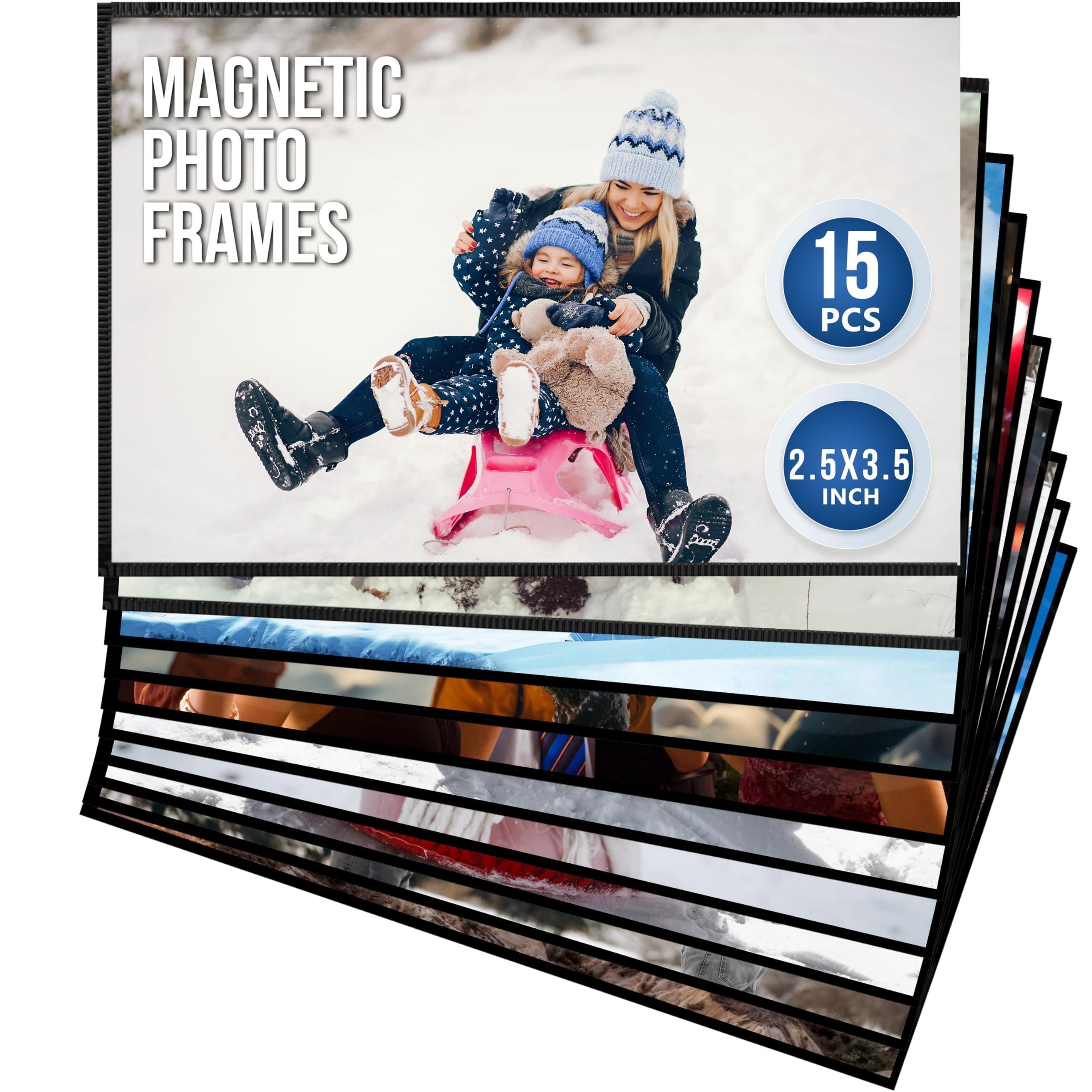 15 Pack 2.5x3.5 inch Magnetic Picture Frames for Refrigetator Wallet Small Frame 15 Pack 2.5x3.5 inch Magnetic Picture Frames for Refrigetator Wallet Small Frame