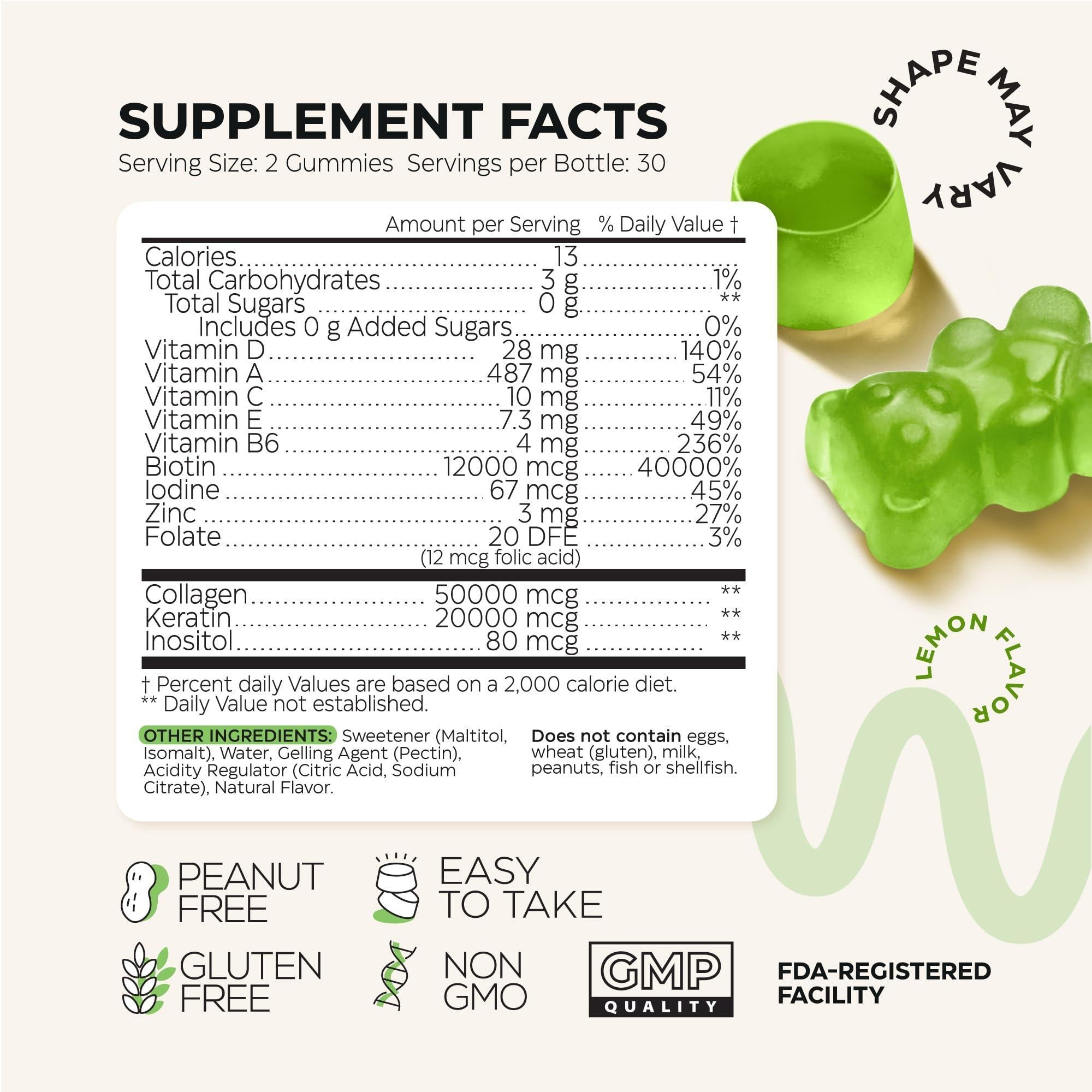 Biotin and Collagen Peptide Gummies for Hair Growth Skin Nails 12000 Mcg Biotin Biotin and Collagen Peptide Gummies for Hair Growth Skin Nails 12000 Mcg Biotin