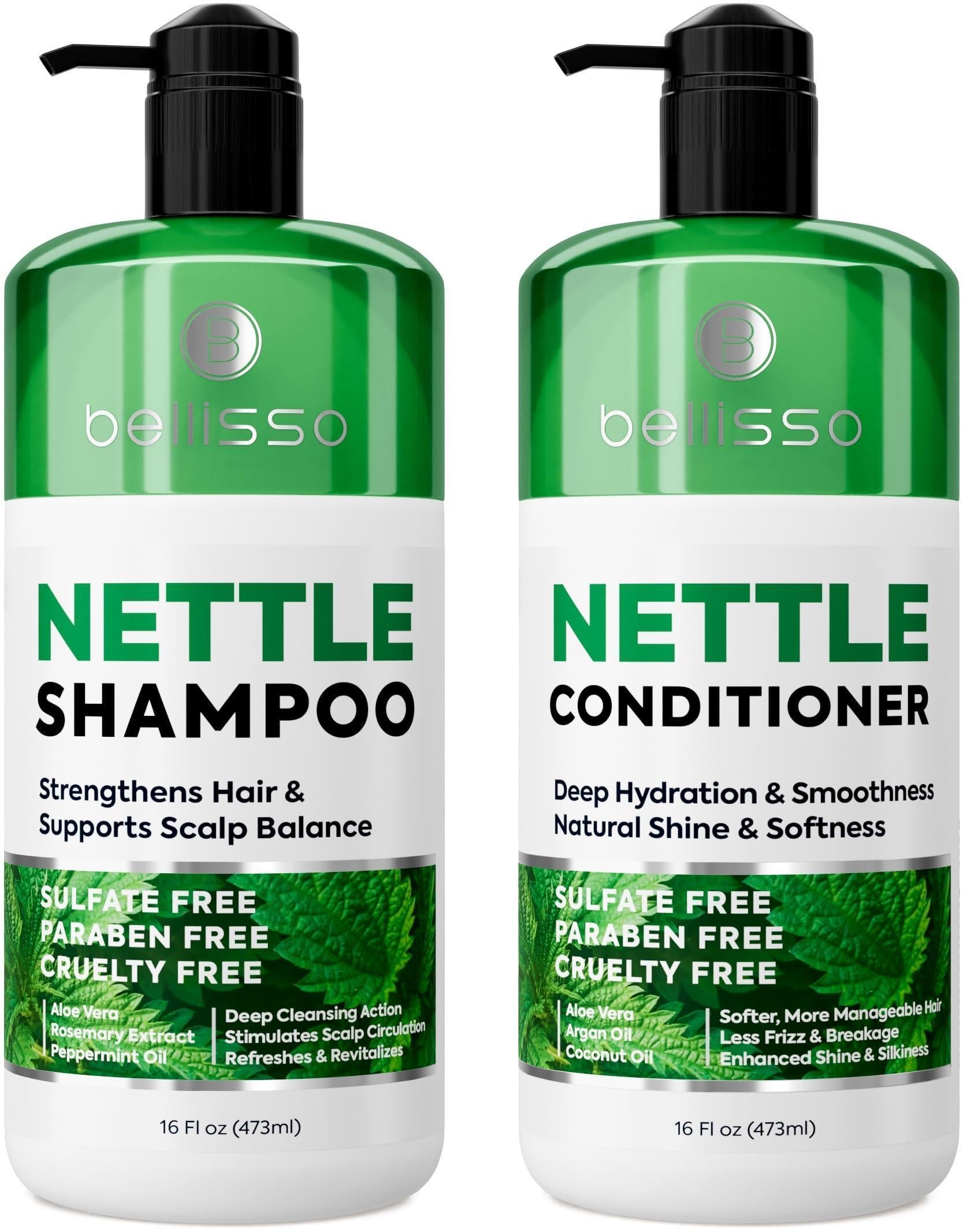 Nettle Shampoo and Conditioner Set 16.9 Fl Oz 2 Pack Sulfate Free to Boost Volume Thickening Strengthening Volumizing Formula for Fine and Thinning Hair Women and Men (Pack of 2) Nettle Shampoo and Conditioner Set 16.9 Fl Oz 2 Pack Sulfate Free to Boost Volume Thickening Strengthening Volumizing Formula for Fine and Thinning Hair Women and Men (Pack of 2)