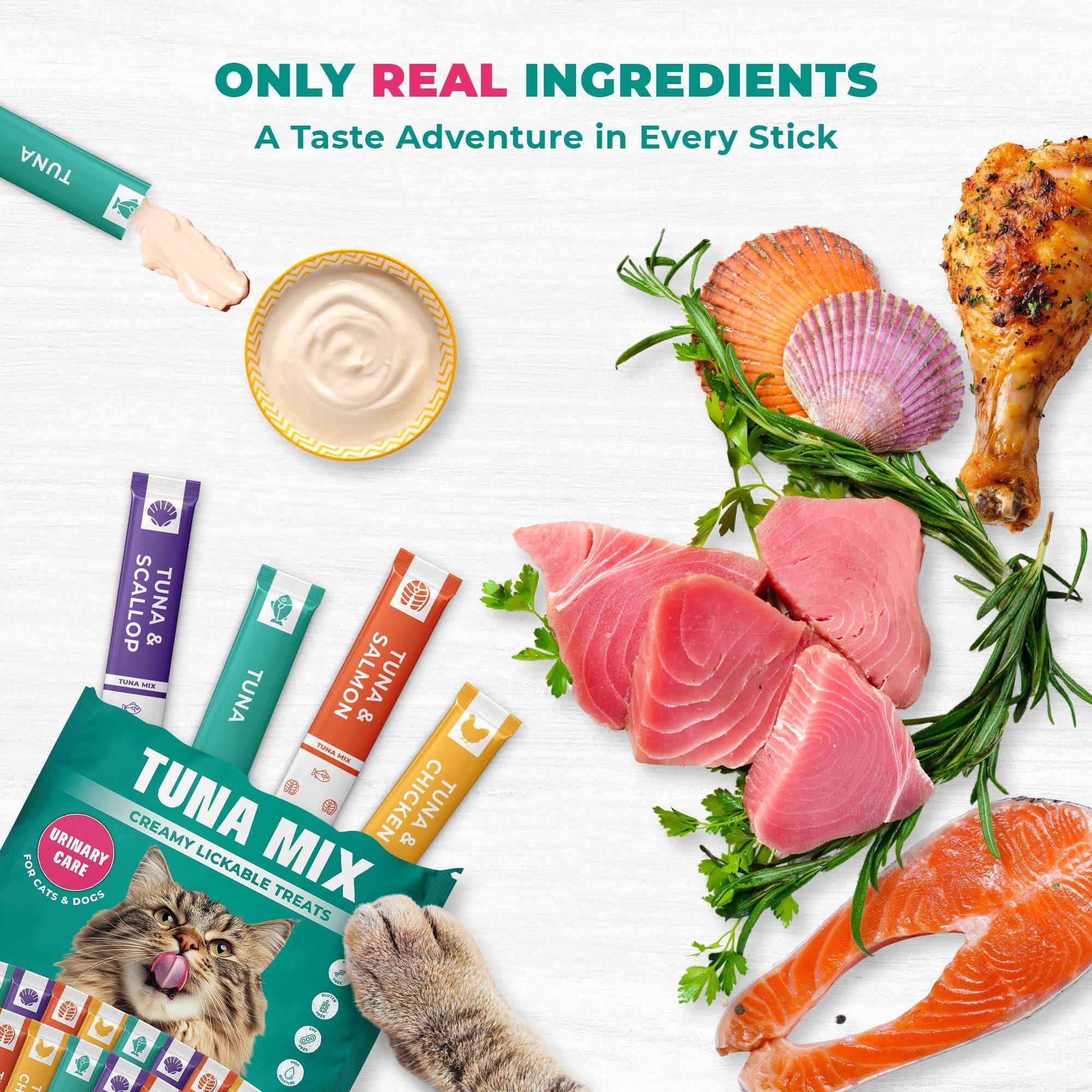 Lickable Cat Treats Squeeze Tubes 20 Sticks Tuna Urinary Care Multivitamin Lickable Cat Treats Squeeze Tubes 20 Sticks Tuna Urinary Care Multivitamin