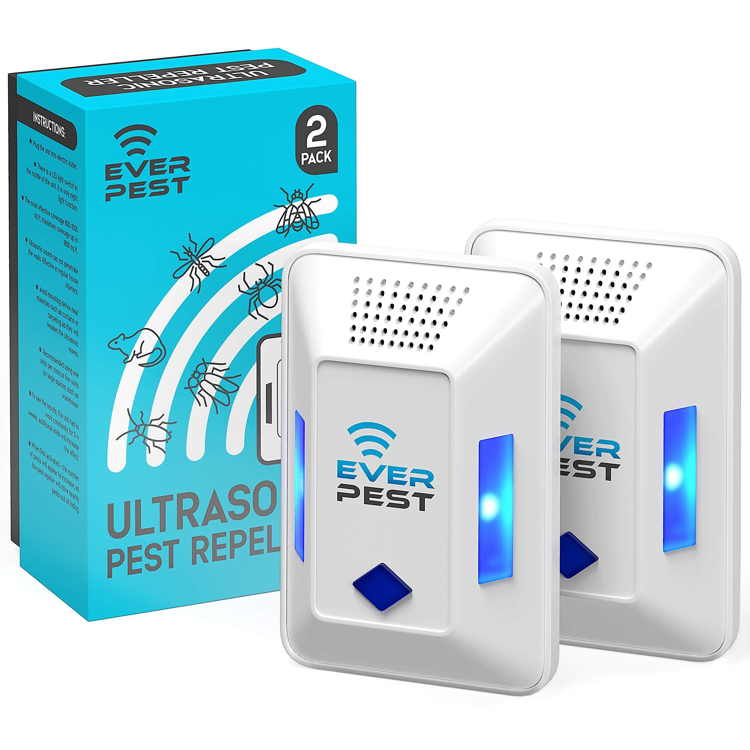 Ultrasonic Pest Control Repeller Plug in Electronic Insect Defender 2Pack Roach Ultrasonic Pest Control Repeller Plug in Electronic Insect Defender 2Pack Roach
