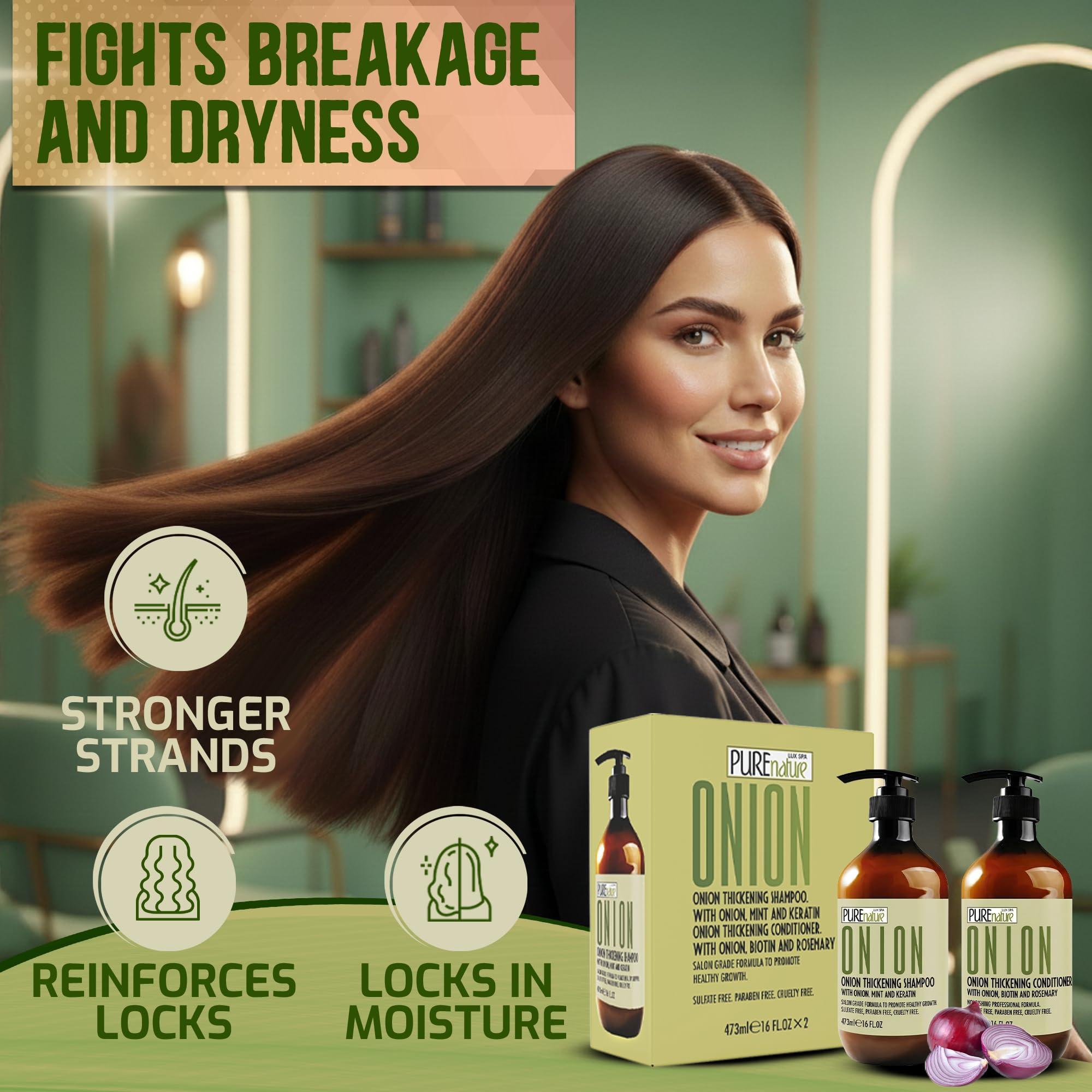 Onion Shampoo and Conditioner Set 16 Fl Oz Sulfate Free Thickening Formula for Men and Women Paraben Free Volumizing Set for Thin Fine Hair Volume Boosting Salon Professional Care Set of 2 Onion Shampoo and Conditioner Set 16 Fl Oz Sulfate Free Thickening Formula for Men and Women Paraben Free Volumizing Set for Thin Fine Hair Volume Boosting Salon Professional Care Set of 2