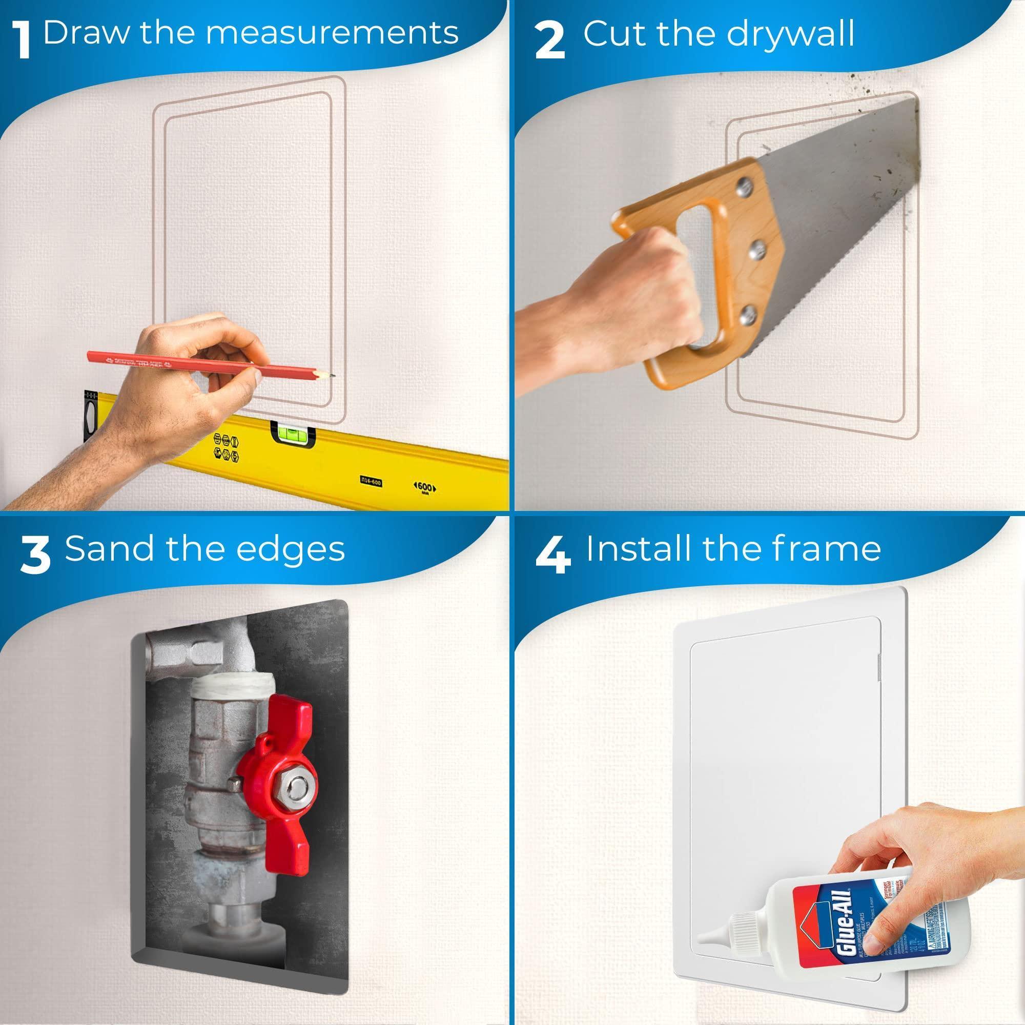 Access Panel for Drywall 8x16 inch Wall Hole Cover Access Door Plumbing Access Panel for Drywall Heavy Durable Plastic White Access Panel for Drywall 8x16 inch Wall Hole Cover Access Door Plumbing Access Panel for Drywall Heavy Durable Plastic White