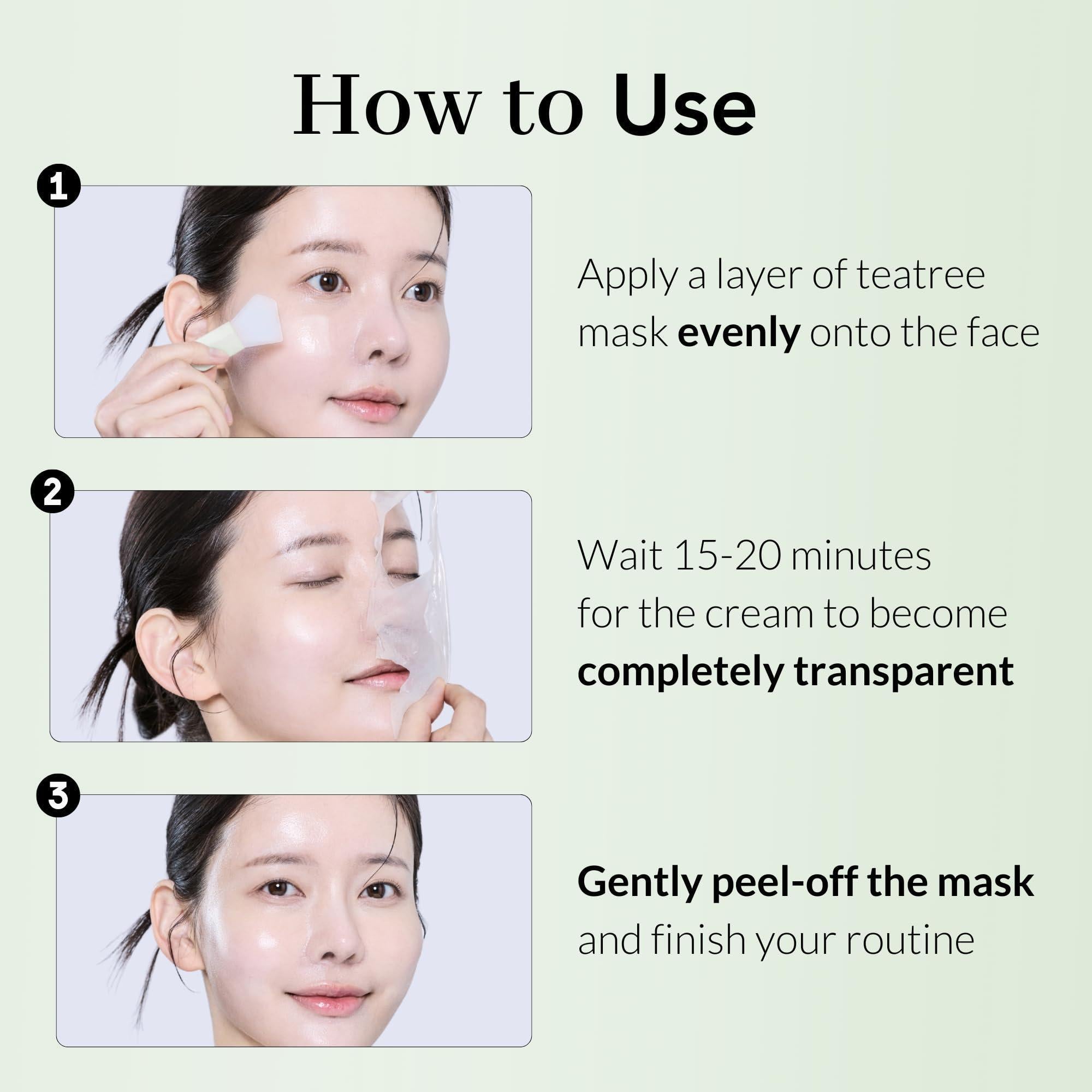 Tea Tree Wrapping Mask Skin Soothing care Acne prone Skin 2.4 Oz Teatree & 6 Tropical Fruit Extracts Calming Peel Off Mask Korean Skincare for Face Tea Tree Wrapping Mask Skin Soothing care Acne prone Skin 2.4 Oz Teatree & 6 Tropical Fruit Extracts Calming Peel Off Mask Korean Skincare for Face
