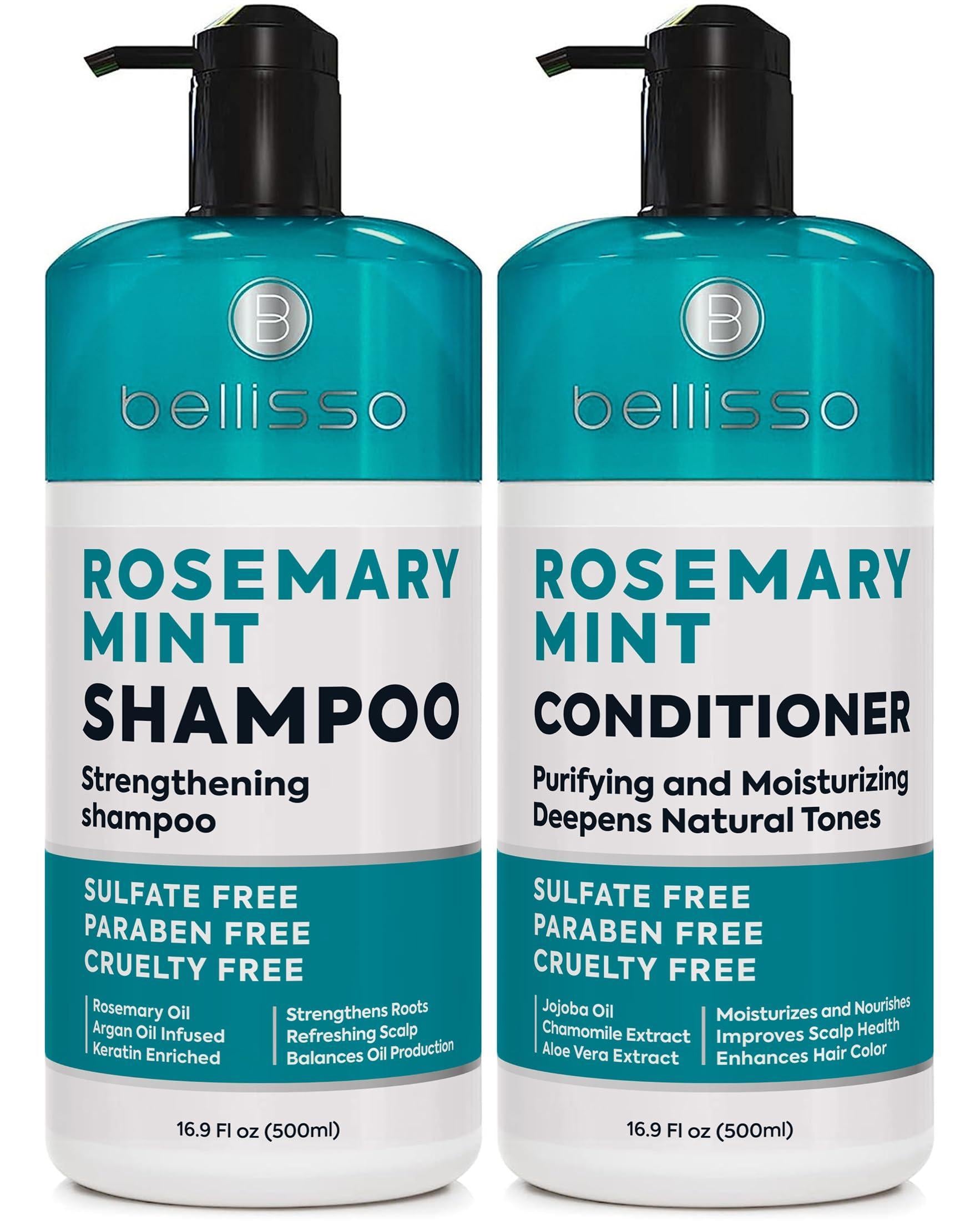 Rosemary Oil and Mint Shampoo and Conditioner Set Sulfate Free with Peppermint Rosemary Oil and Mint Shampoo and Conditioner Set Sulfate Free with Peppermint