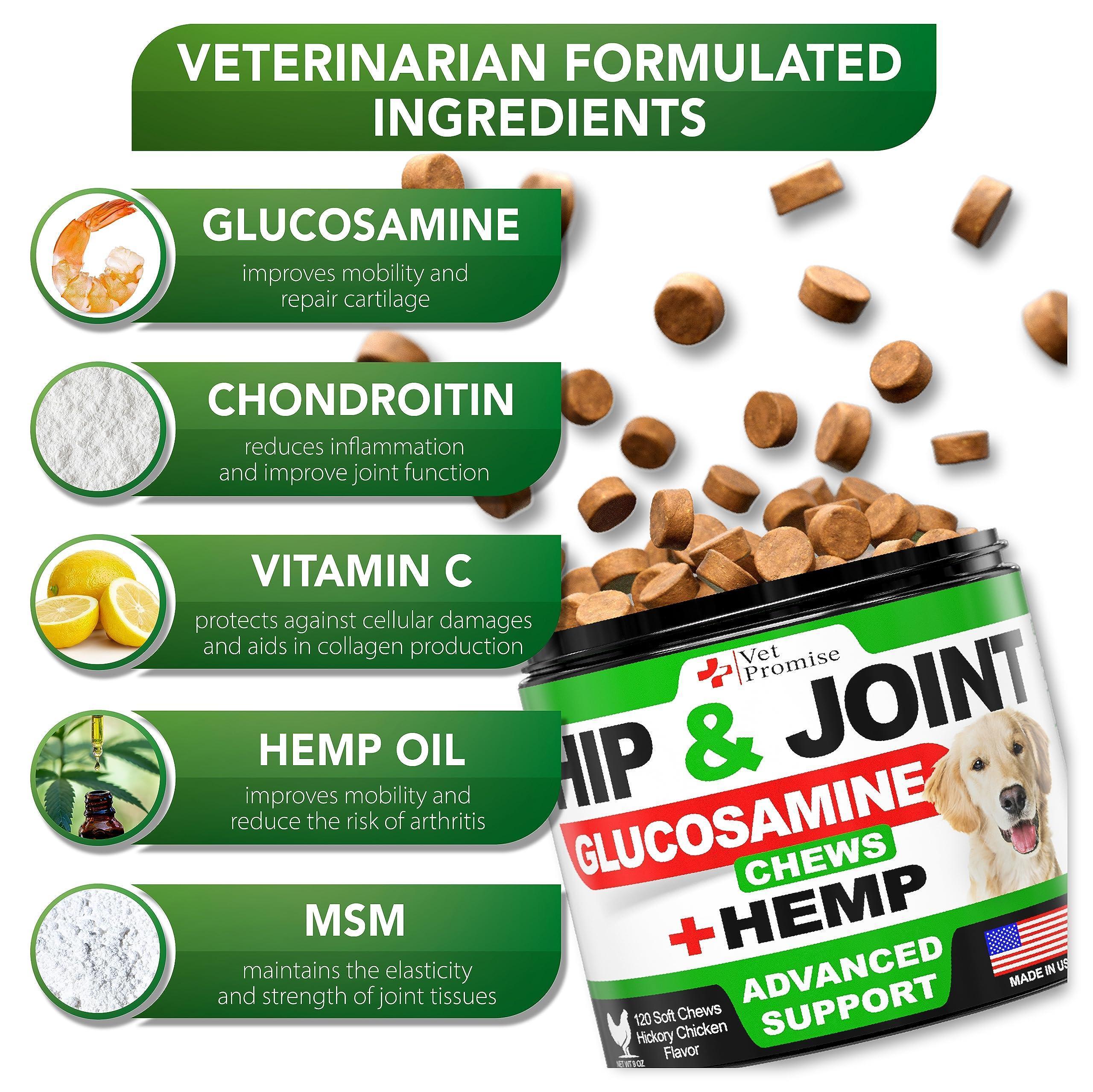 Hemp Hip & Joint Supplement for Dogs Glucosamine 120 Chews Hemp Hip & Joint Supplement for Dogs Glucosamine 120 Chews