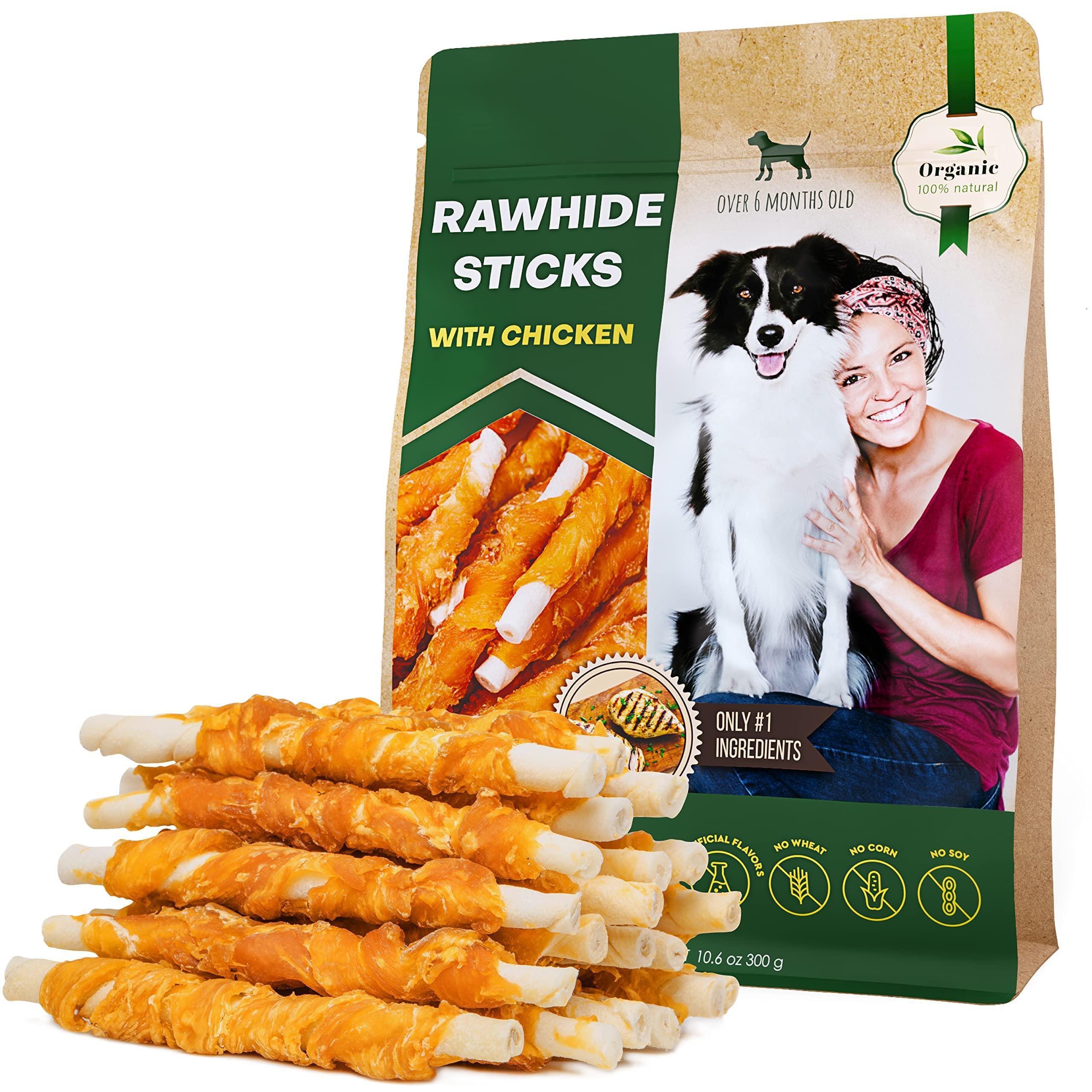 Rawhide Sticks for Dogs Chicken-Wrapped Grain-Free Chews Rawhide Sticks for Dogs Chicken-Wrapped Grain-Free Chews