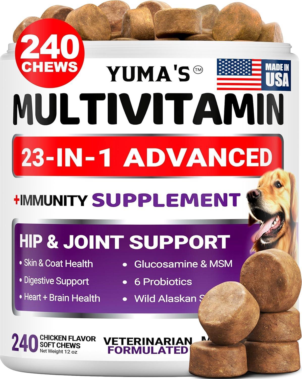 Dog Multivitamin Chews with Glucosamine 240 Count Hip & Joint Immune Support Dog Multivitamin Chews with Glucosamine 240 Count Hip & Joint Immune Support