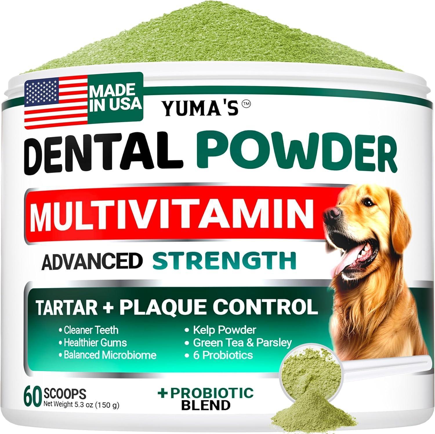 Dog Dental Powder 60 Scoops Tartar & Plaque Remover Breath Freshener Dog Dental Powder 60 Scoops Tartar & Plaque Remover Breath Freshener