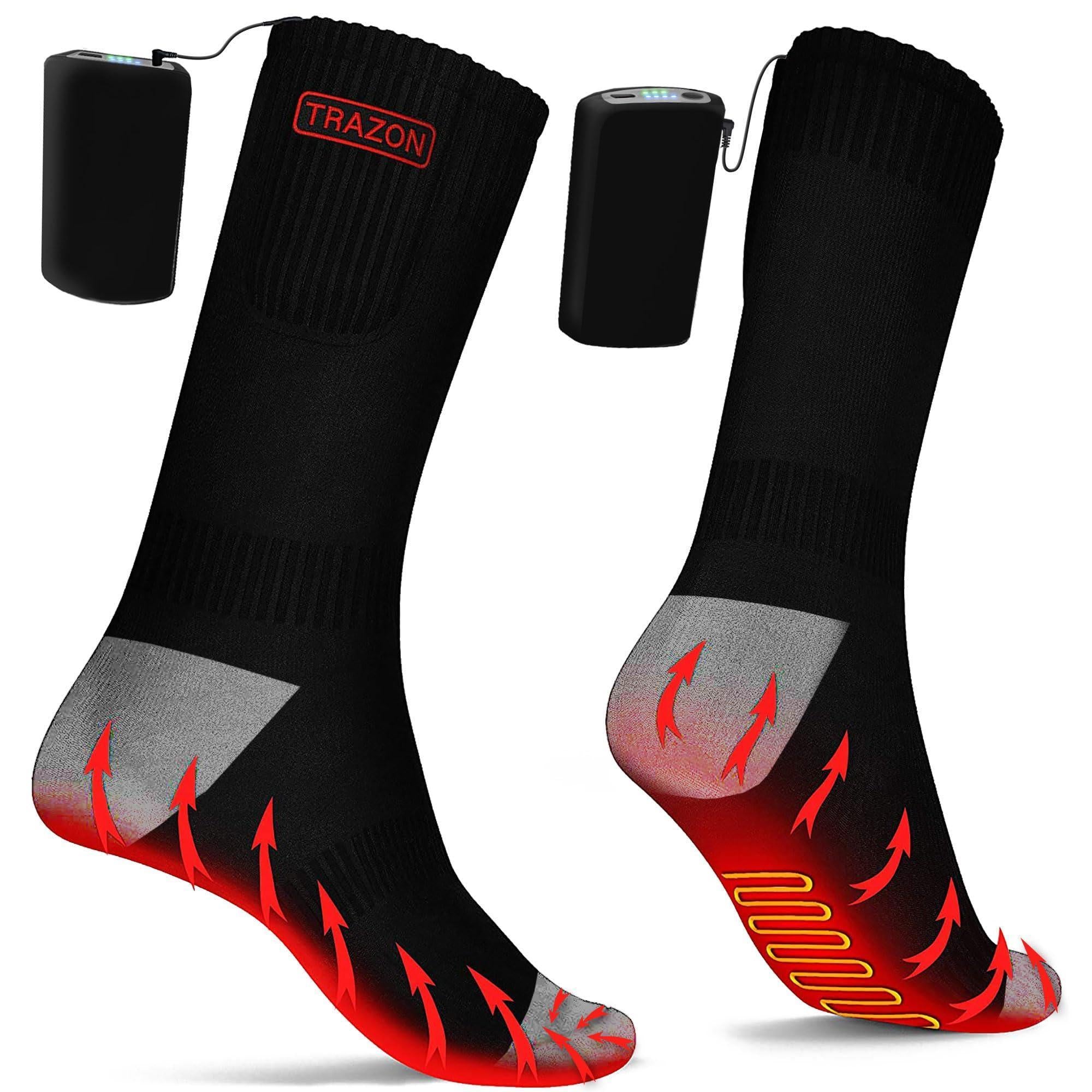 Heated Socks for Men Women L Size Rechargeable Electric Battery Thermal Hunting Fishing Camping Skiing Cycling Running Washable Ergonomical with 4 Temp Modes 5V 5000mA Heated Socks for Men Women L Size Rechargeable Electric Battery Thermal Hunting Fishing Camping Skiing Cycling Running Washable Ergonomical with 4 Temp Modes 5V 5000mA