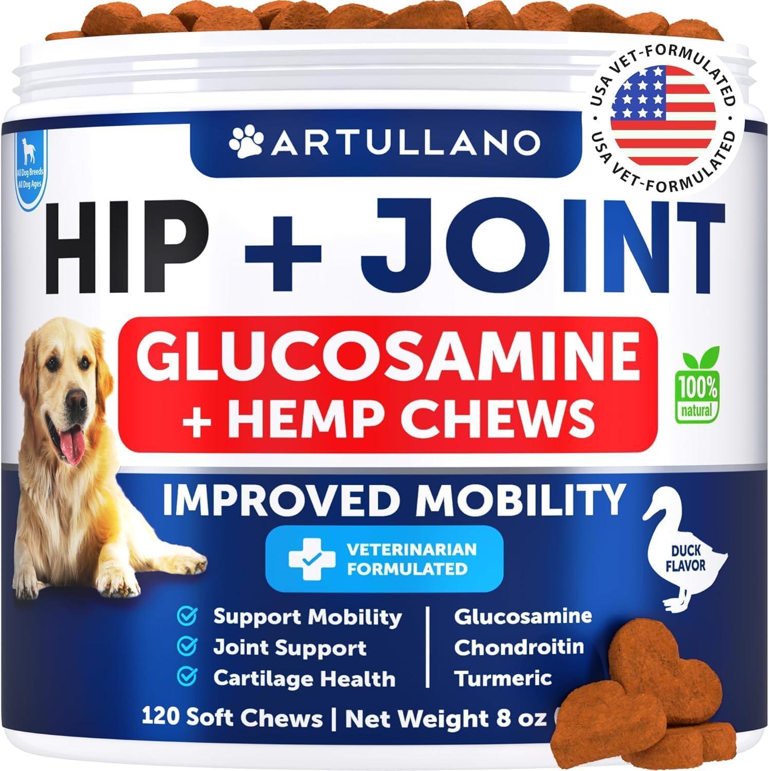 Hip and Joint Supplement for Dogs Glucosamine Joint Pain Relief Chews Hip and Joint Supplement for Dogs Glucosamine Joint Pain Relief Chews