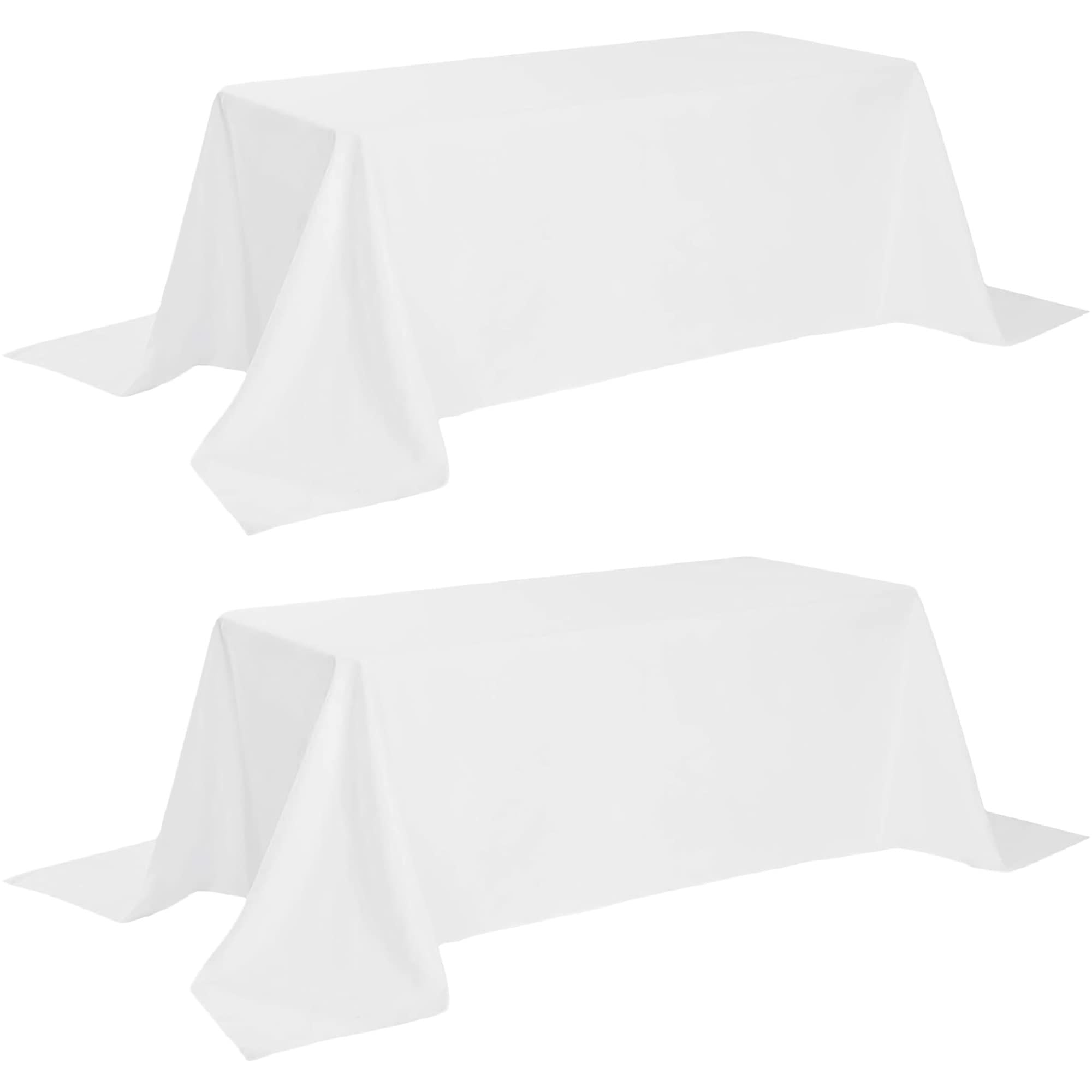 2 Pack Classic White Tablecloth 90x132 in Table Cover for 6 Ft Rectangle Tables 2 Pack Classic White Tablecloth 90x132 in Table Cover for 6 Ft Rectangle Tables