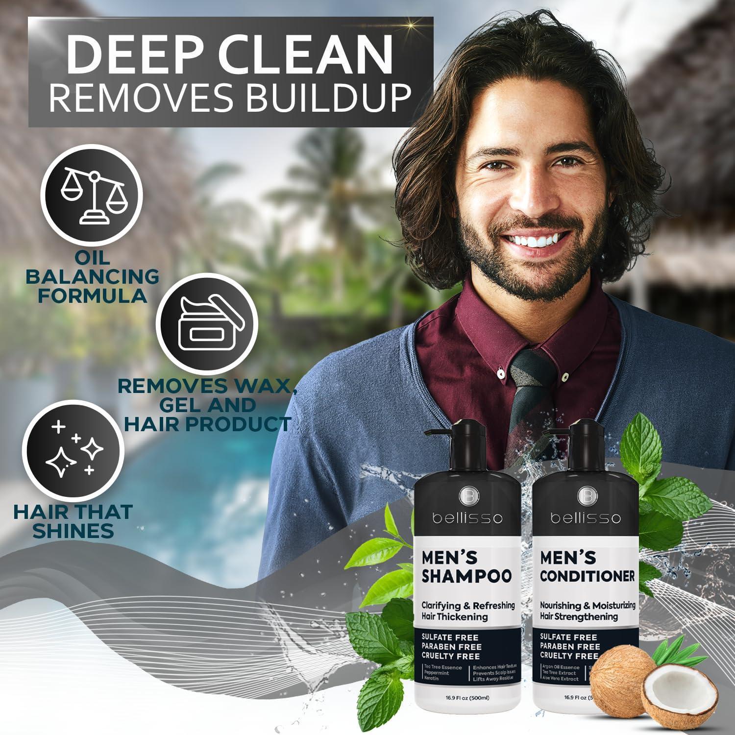 Mens Shampoo and Conditioner Set Sulfate Free and Clarifying For Men with Oily to Normal Hair Moisturizing and Thickening Biotin Keratin Tea Tree Oil Caffeine and Peppermint for Dandruff Mens Shampoo and Conditioner Set Sulfate Free and Clarifying For Men with Oily to Normal Hair Moisturizing and Thickening Biotin Keratin Tea Tree Oil Caffeine and Peppermint for Dandruff