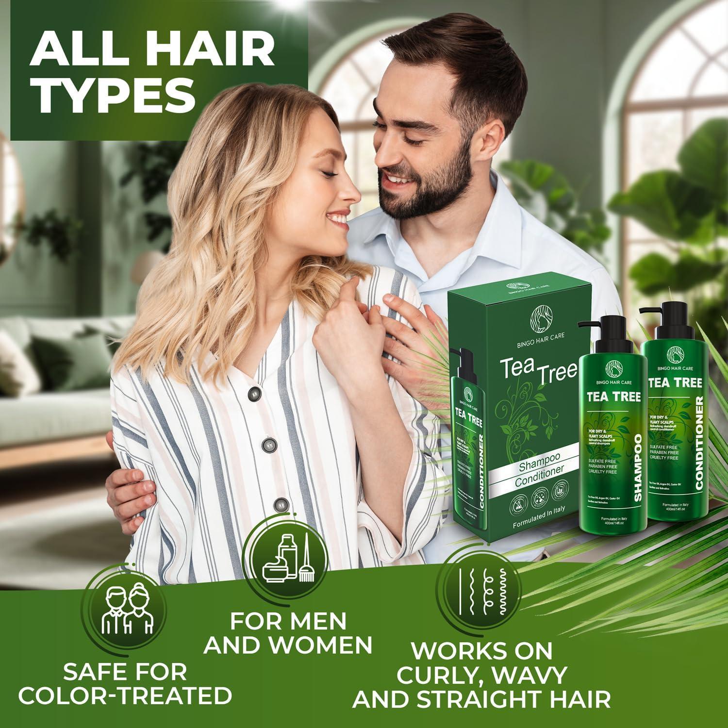 Tea Tree Shampoo and Conditioner Set Sulfate Free 14 Fl Oz Set of 2 Anti Dandruff Hair Care for Men and Women Cleansing Formula for Itchy Scalp and Oil Control Tea Tree Shampoo and Conditioner Set Sulfate Free 14 Fl Oz Set of 2 Anti Dandruff Hair Care for Men and Women Cleansing Formula for Itchy Scalp and Oil Control