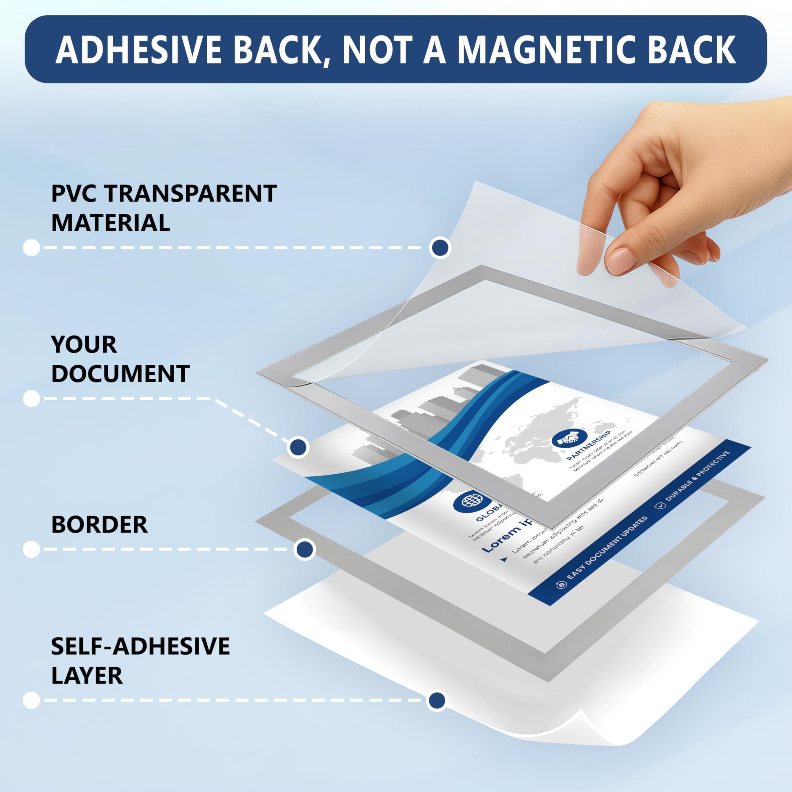 12 Pack Magnetic Sign Holder 8.5 x 11 inch with Adhesive Back Silver Magnetics Poster Frame Magnetic Paper Holder Reusable Adhesive Frames Magnet Frame for Wall Windows Magnet Document Holders 12 Pack Magnetic Sign Holder 8.5 x 11 inch with Adhesive Back Silver Magnetics Poster Frame Magnetic Paper Holder Reusable Adhesive Frames Magnet Frame for Wall Windows Magnet Document Holders