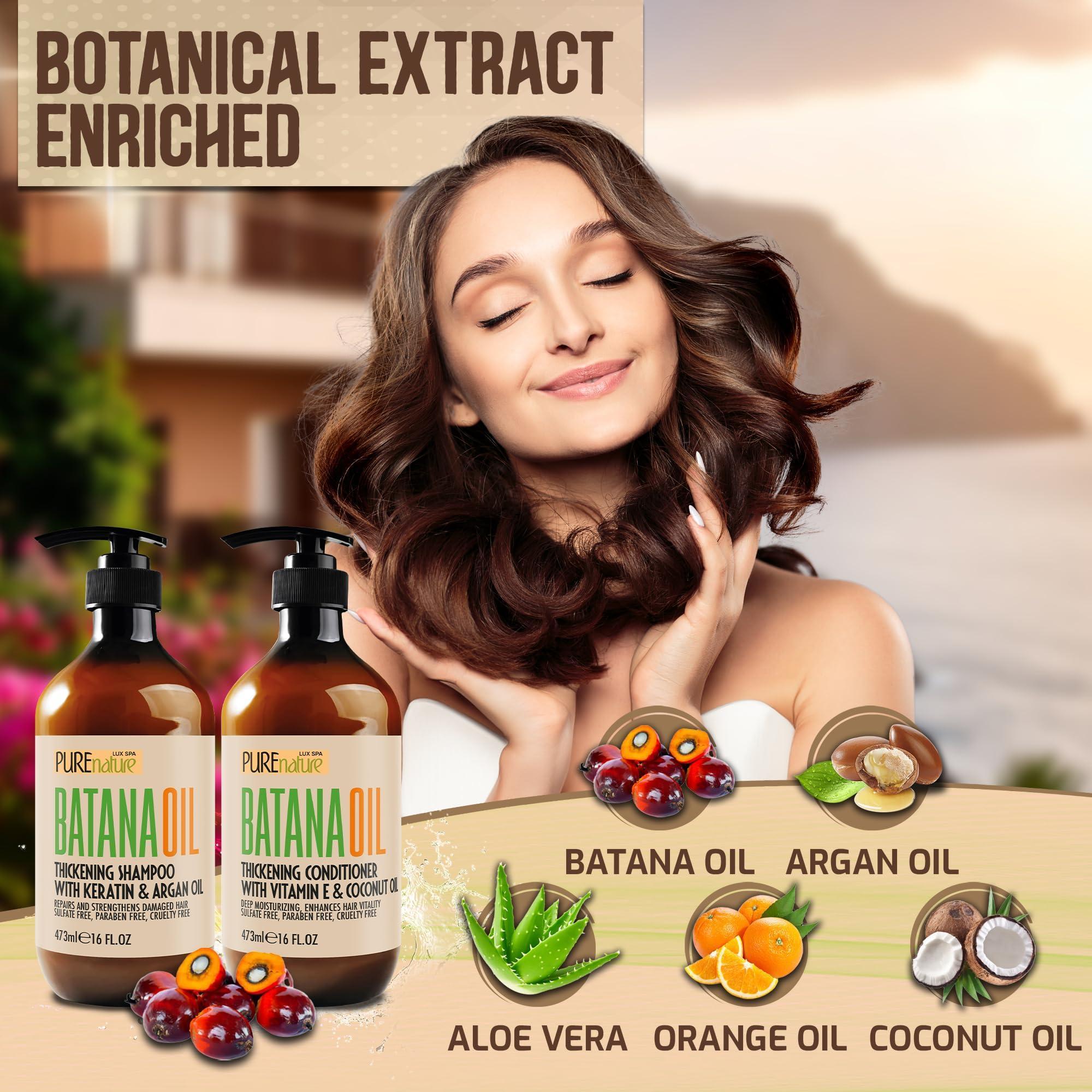Batana Oil Shampoo and Conditioner Set Thickening Sulfate Free Formula for Women Men 16 Fl Oz Pack of 2 Volumizing Moisturizing Professional Salon Care Products for Fine Thinning Hair Batana Oil Shampoo and Conditioner Set Thickening Sulfate Free Formula for Women Men 16 Fl Oz Pack of 2 Volumizing Moisturizing Professional Salon Care Products for Fine Thinning Hair