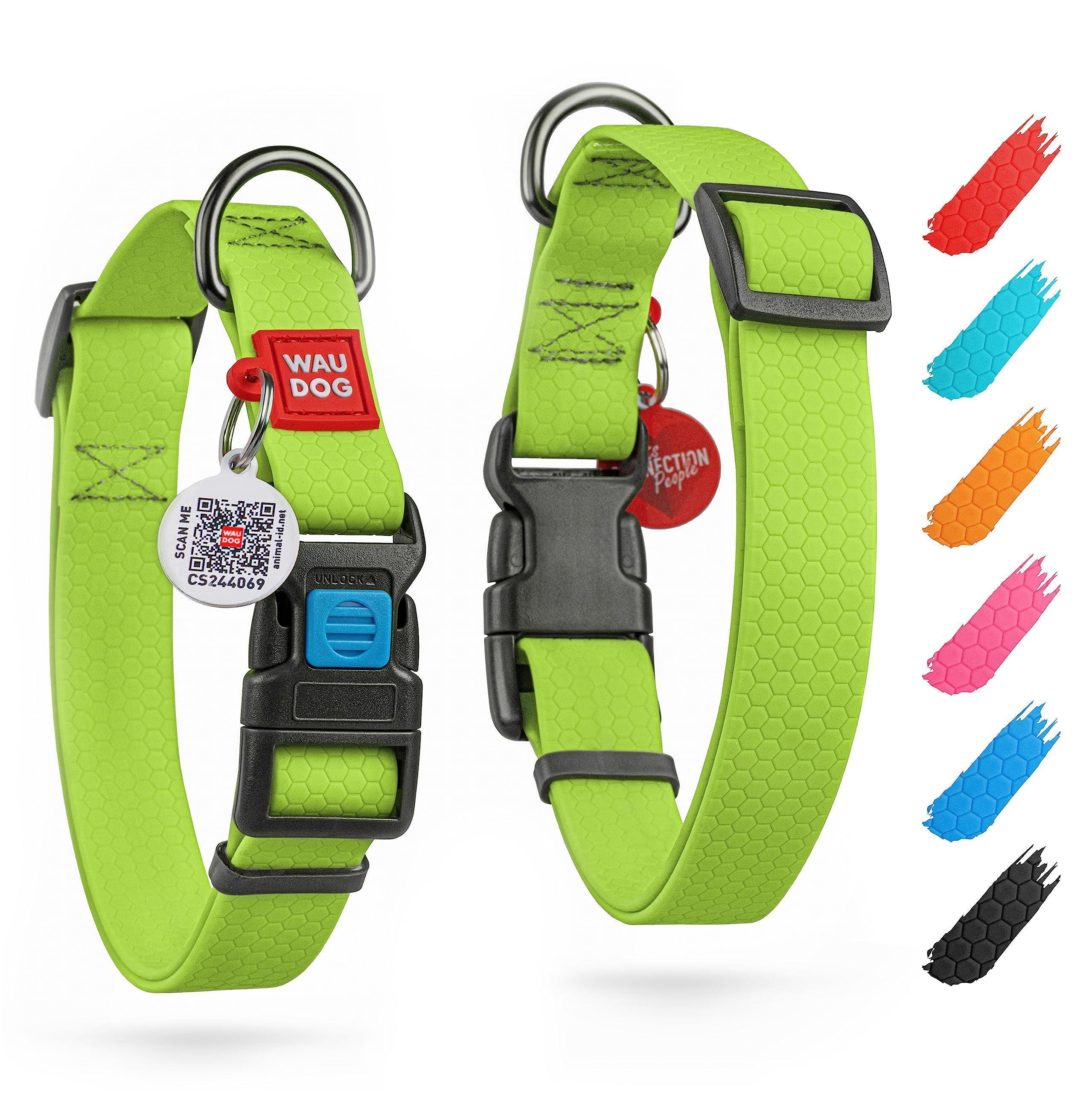 Waterproof Dog Collar Adjustable 9–14 in Neck x 3/5 in Wide Green Waterproof Dog Collar Adjustable 9–14 in Neck x 3/5 in Wide Green
