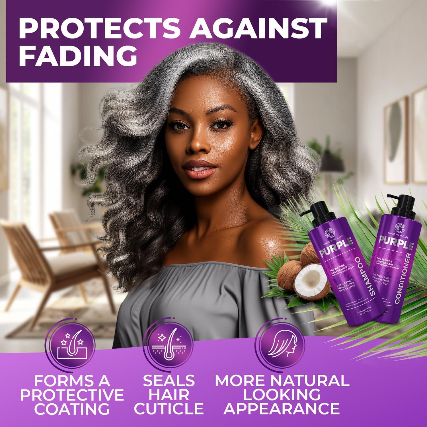 Purple Shampoo and Conditioner Set 14 Fl Oz Set of 2 Sulfate Free Formula for Women and Men For Toning and Balancing Brassy Blonde Silver and Gray Hair Purple Shampoo and Conditioner Set 14 Fl Oz Set of 2 Sulfate Free Formula for Women and Men For Toning and Balancing Brassy Blonde Silver and Gray Hair