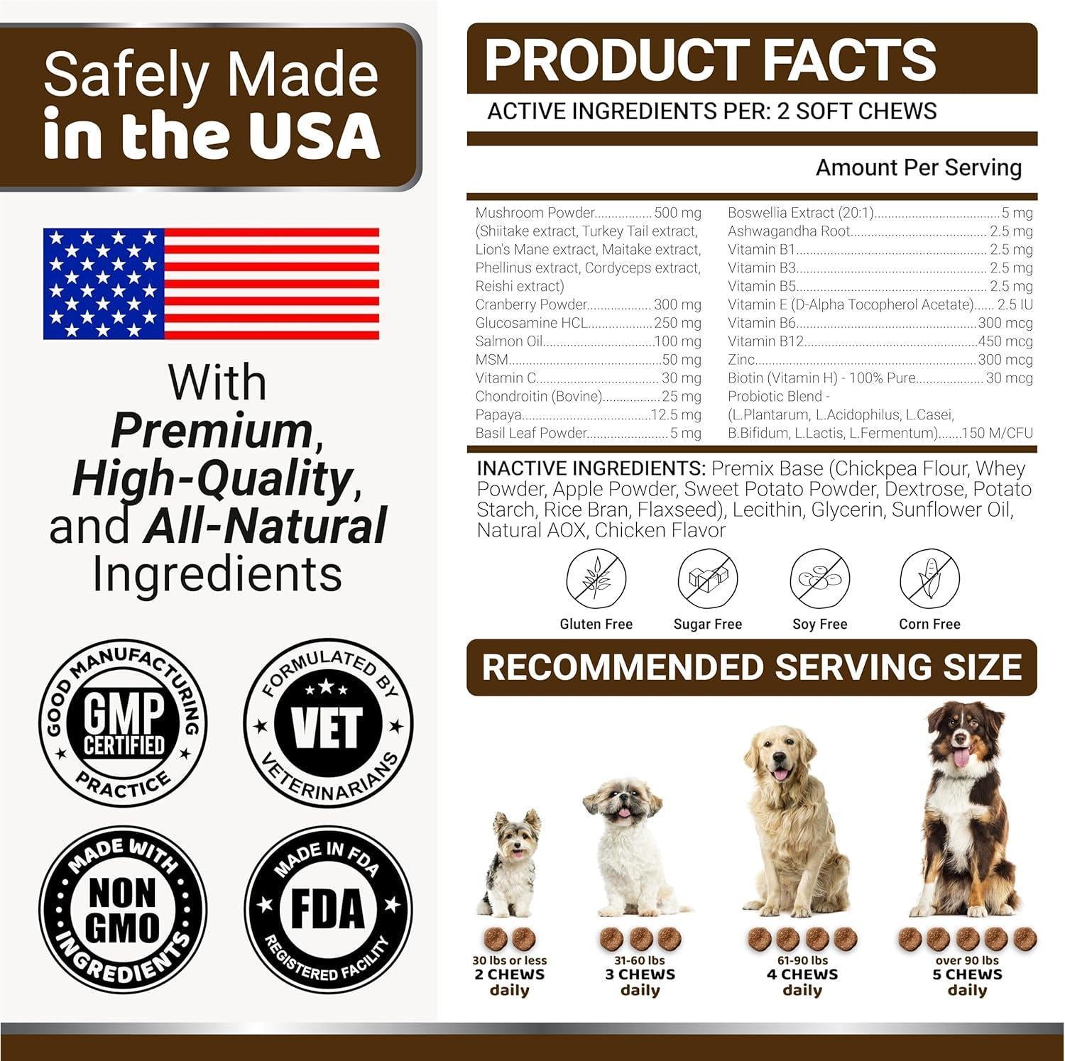 Turkey Tail Mushroom for Dogs Multivitamin Supplement Immune Support Turkey Tail Mushroom for Dogs Multivitamin Supplement Immune Support