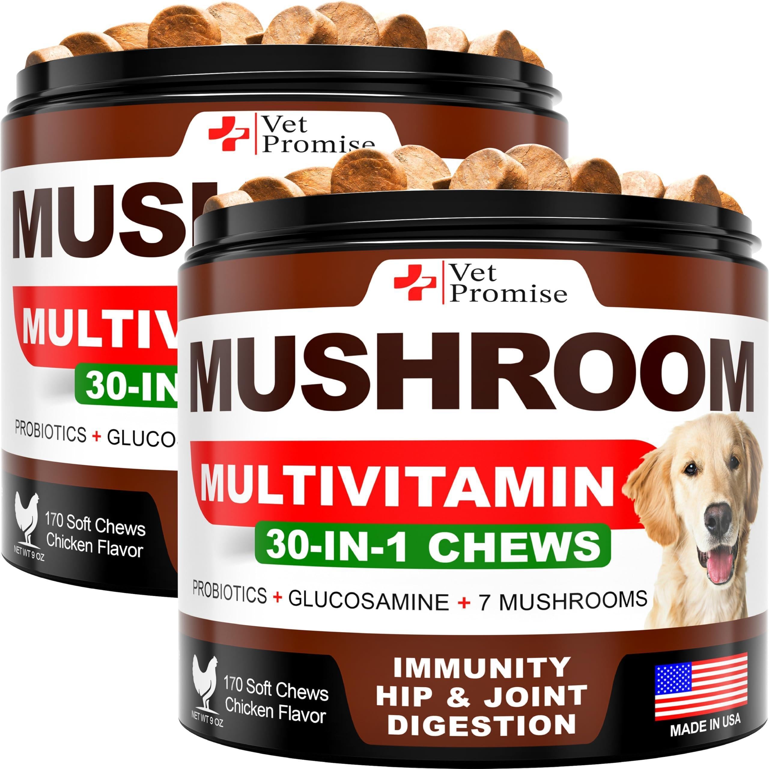 Mushroom Chews for Dogs 340 Count 2-Pack Turkey Tail Lion's Mane & Reishi Mushroom Chews for Dogs 340 Count 2-Pack Turkey Tail Lion's Mane & Reishi
