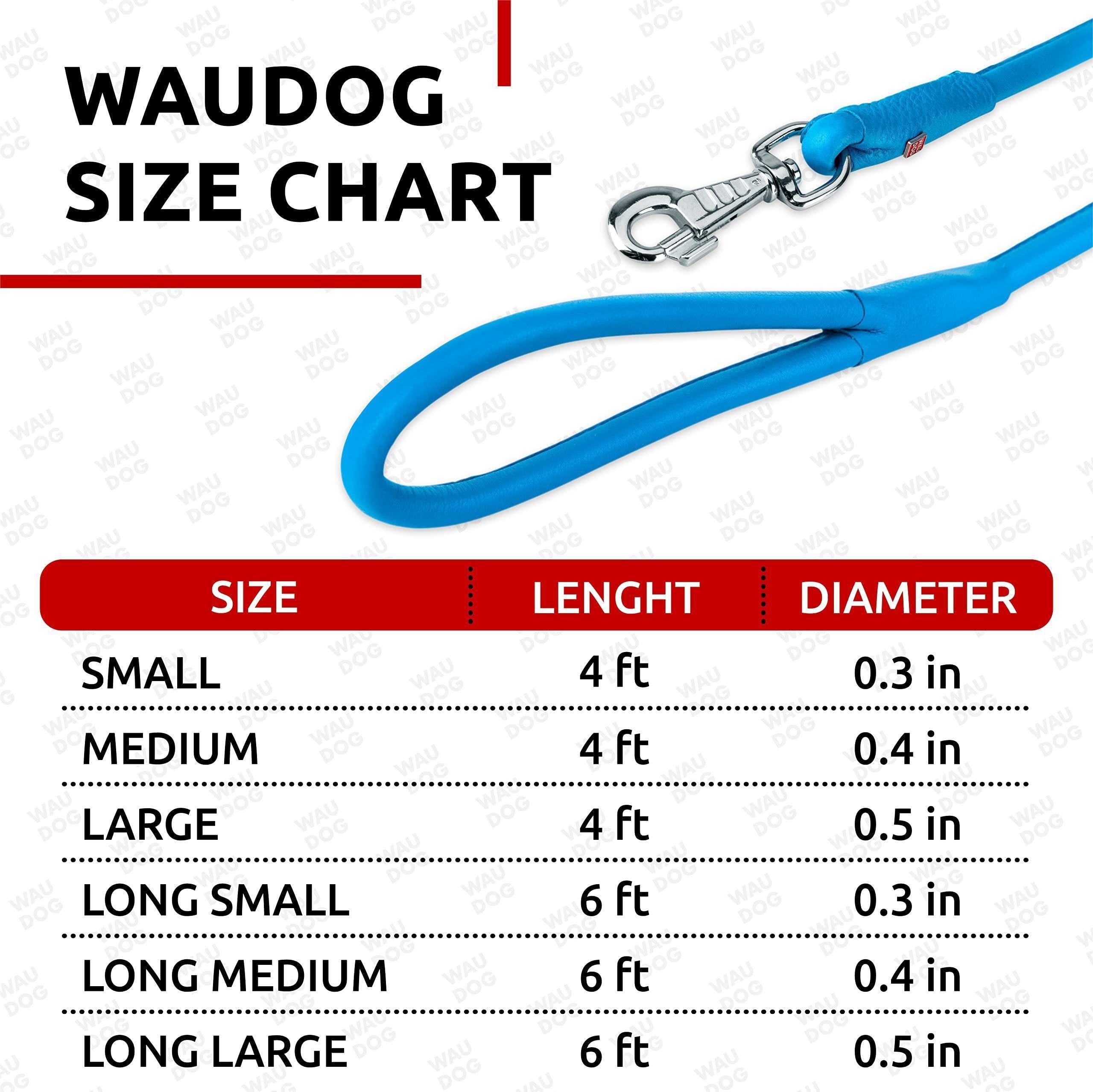 Rolled Leather Dog Leash 4 ft x 0.3 in All Sizes Blue Rolled Leather Dog Leash 4 ft x 0.3 in All Sizes Blue