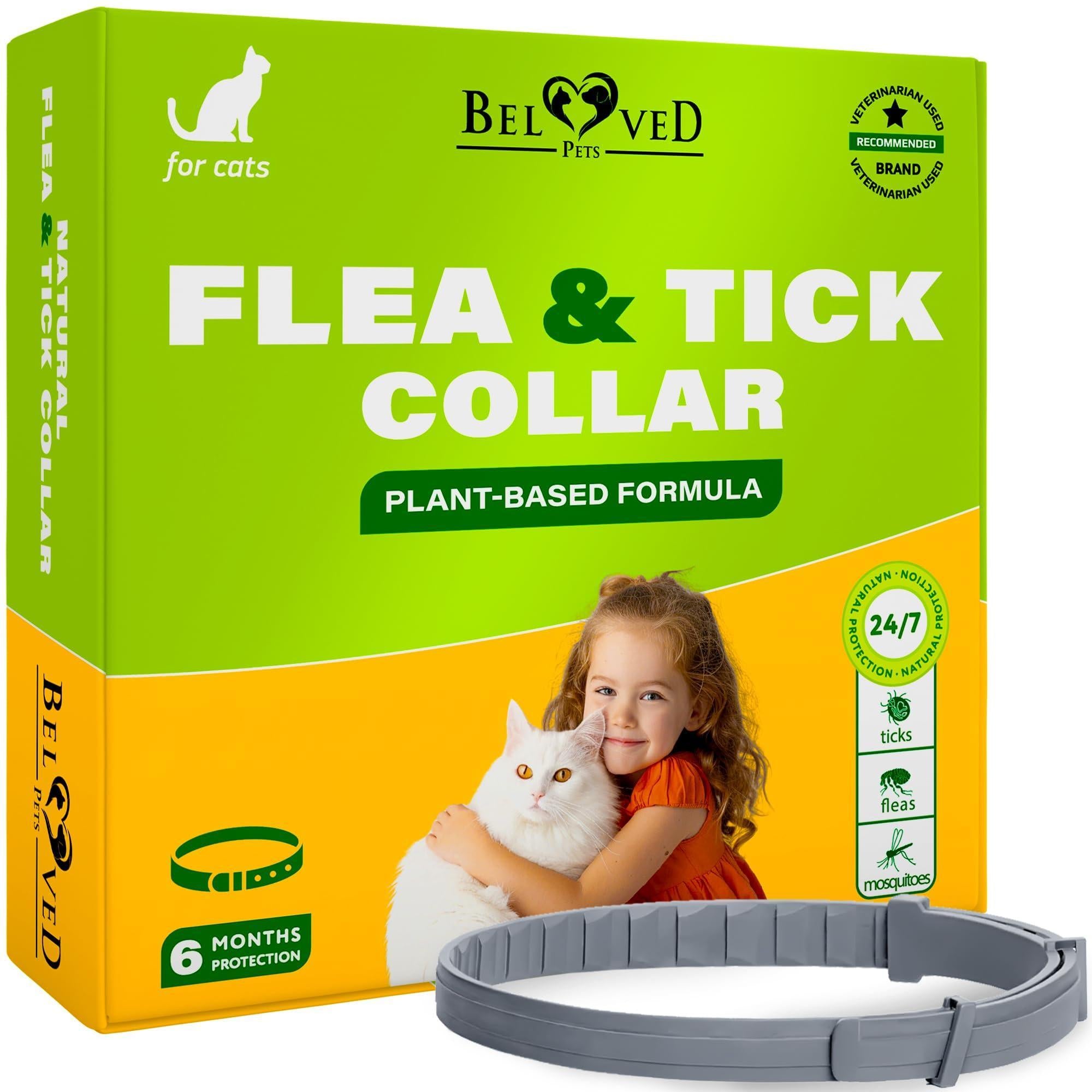 Flea & Tick Collar for Cats 6-Month Protection Essential Oil Repellent 1 Pack Flea & Tick Collar for Cats 6-Month Protection Essential Oil Repellent 1 Pack