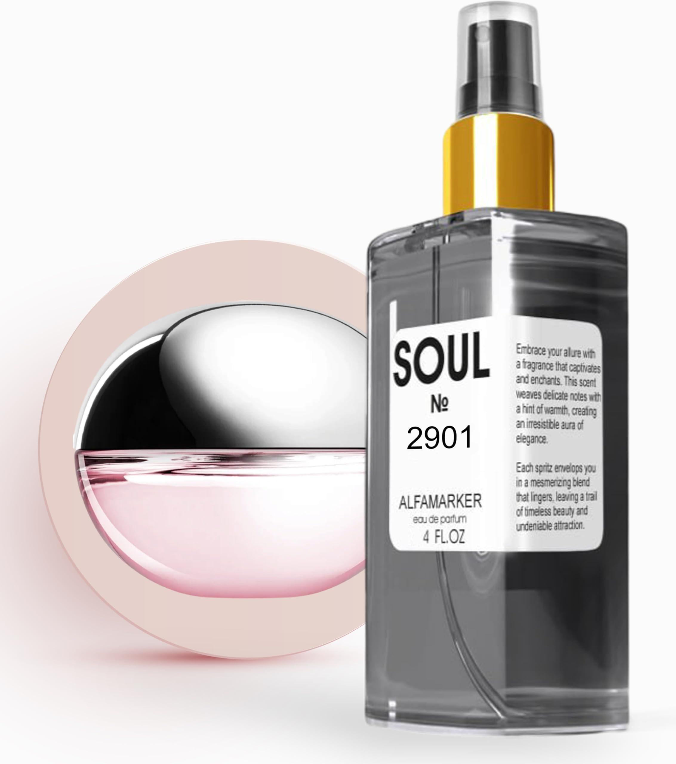 SOUL No. 2901 Impression of Be Delicious Fresh Blossom Perfume for Women Women Eau de Parfum Spray 4.0 Fl Oz 120 ml Long Lasting Fragrance SOUL No. 2901 Impression of Be Delicious Fresh Blossom Perfume for Women Women Eau de Parfum Spray 4.0 Fl Oz 120 ml Long Lasting Fragrance