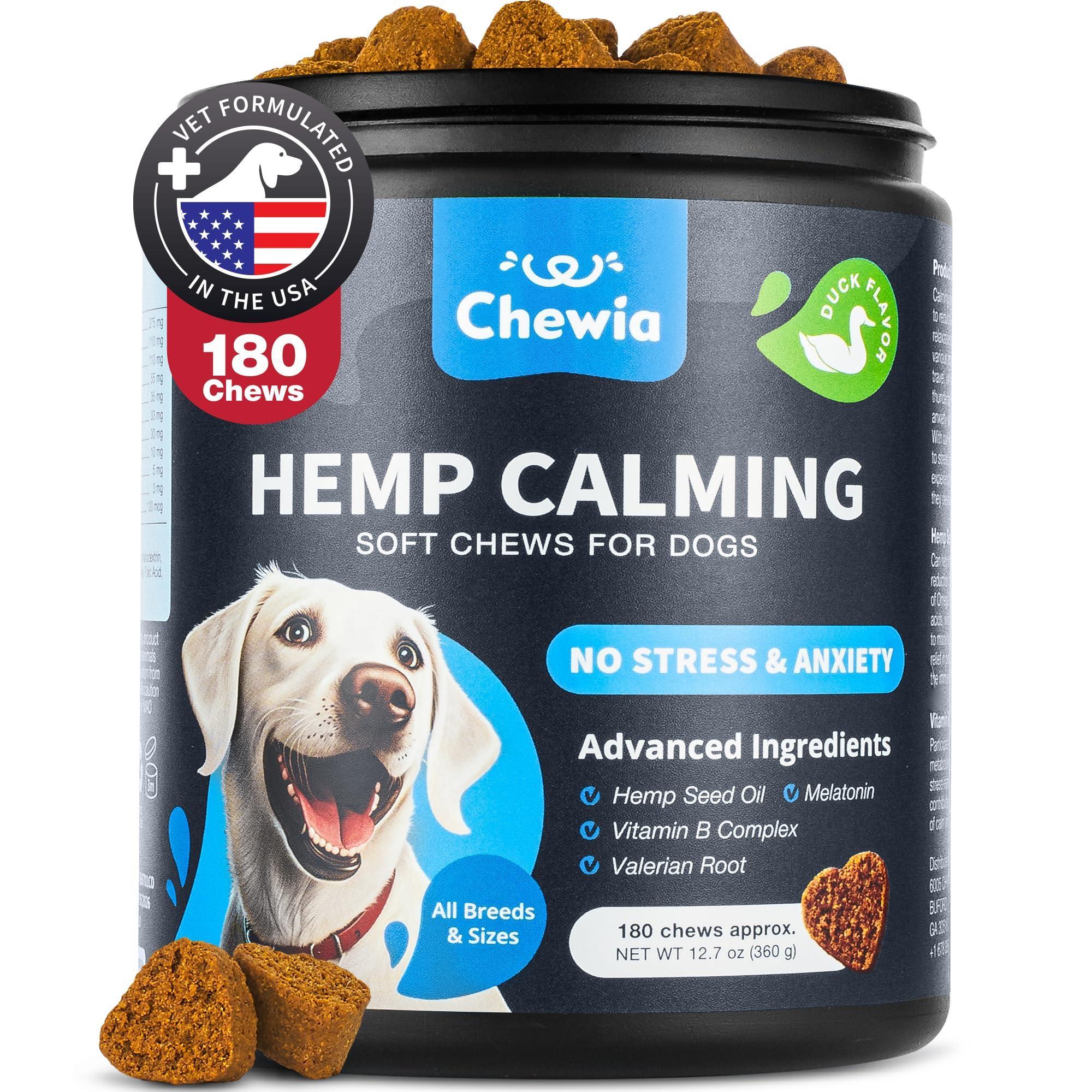 Calming Chews for Dogs Anxiety Relief Melatonin & Valerian Root Calming Chews for Dogs Anxiety Relief Melatonin & Valerian Root