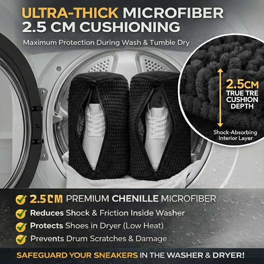 Shoe Washing Machine Bag 2 Pack for Washer & Dryer Thick Padded Sneaker Laundry Bags with Mesh Panels Zipper Protective Shoe Washer Bag for Running & Gym Shoes Shoe Washing Machine Bag 2 Pack for Washer & Dryer Thick Padded Sneaker Laundry Bags with Mesh Panels Zipper Protective Shoe Washer Bag for Running & Gym Shoes