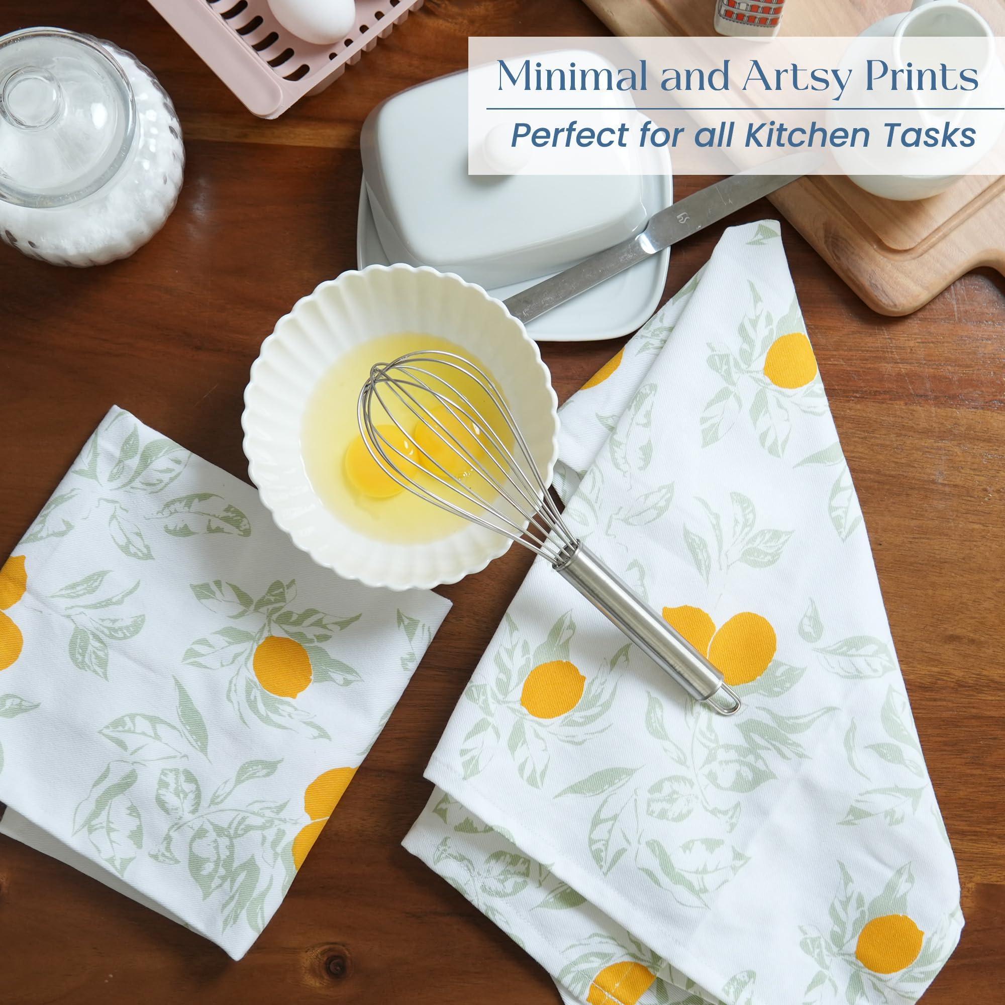 The Fine Living Co. 100% Cotton Kitchen Towels Set of 2 18 x 28 inches Lemon Printed Dish Towels Hand Towels Boho Tea Towels Multifunctional Stylish Absorbent Quick Dry Soft The Fine Living Co. 100% Cotton Kitchen Towels Set of 2 18 x 28 inches Lemon Printed Dish Towels Hand Towels Boho Tea Towels Multifunctional Stylish Absorbent Quick Dry Soft